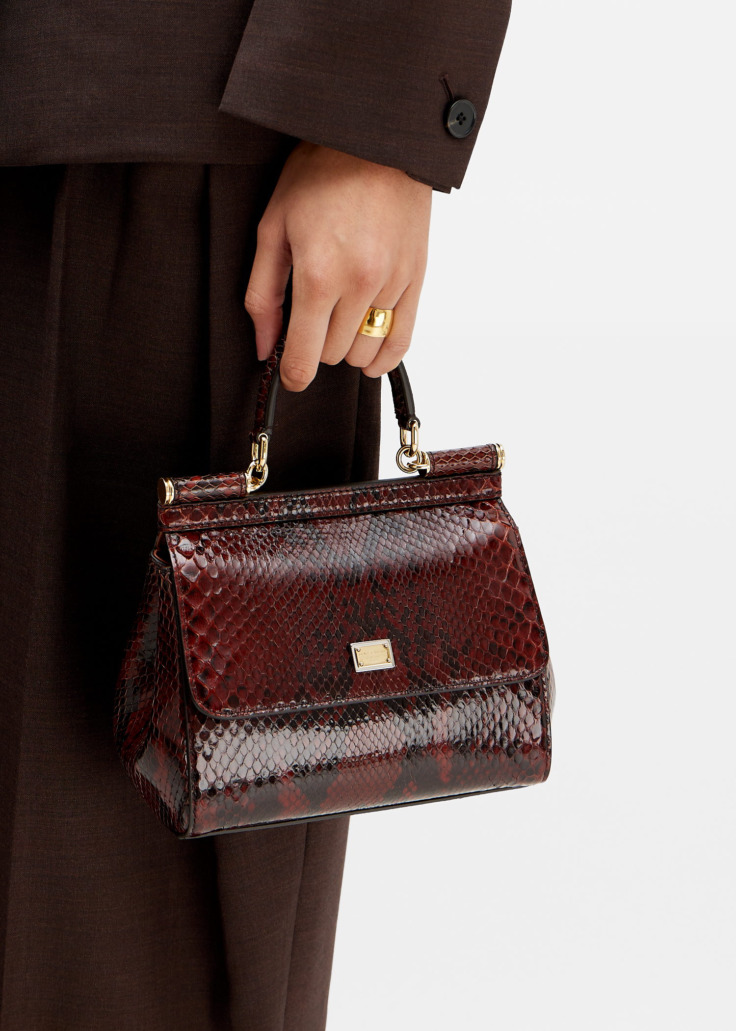 

Small Sicily python bag, Burgundy