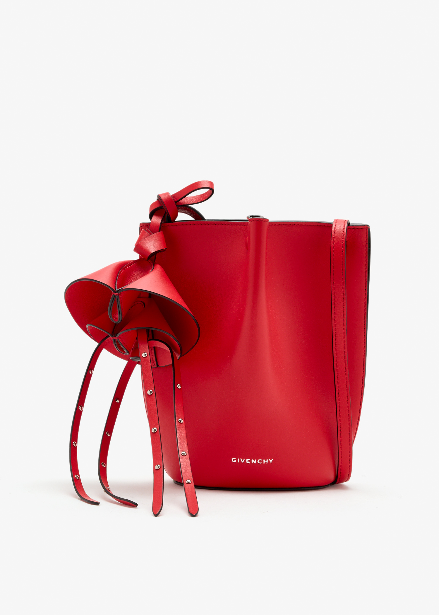 

Nano snap bucket bag, Red