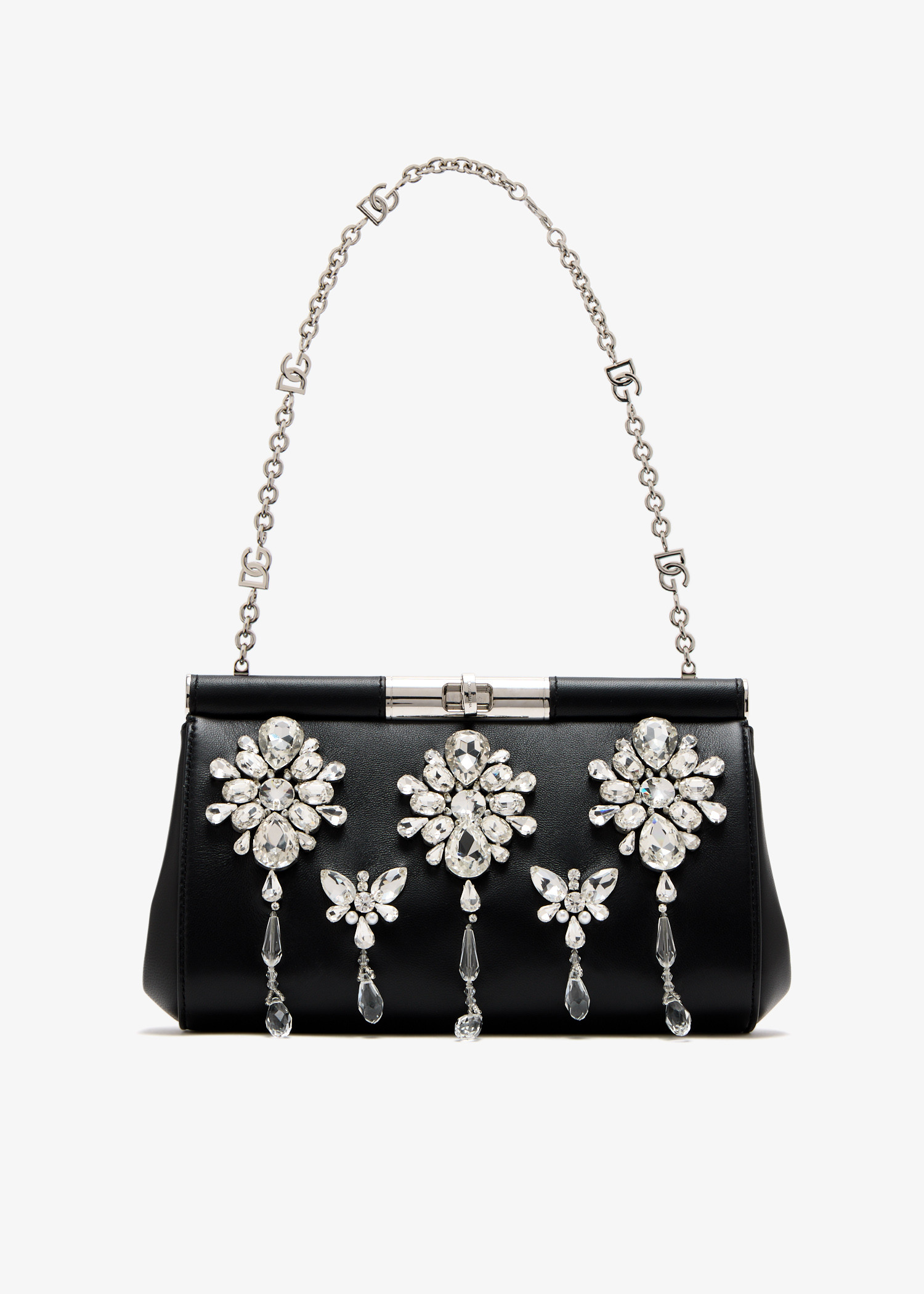 

Marlene crystal-embroidered handbag, Black