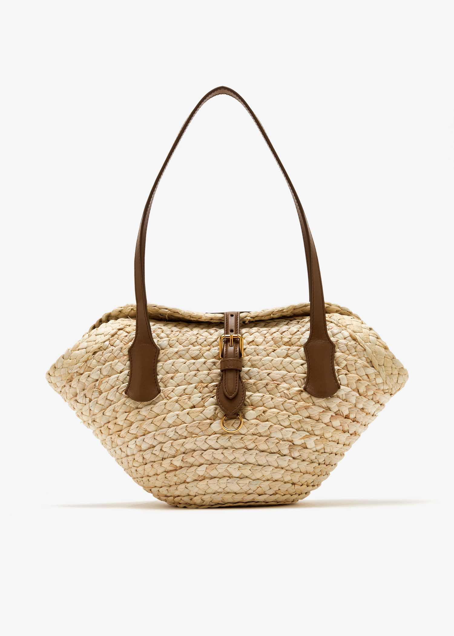 

Braided raffia shoulder bag, Beige