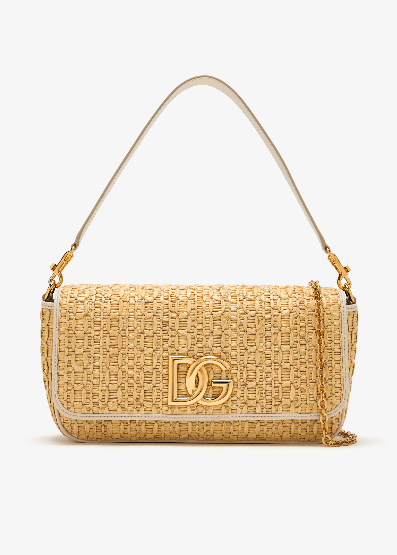 

Raffia shoulder bag, Beige