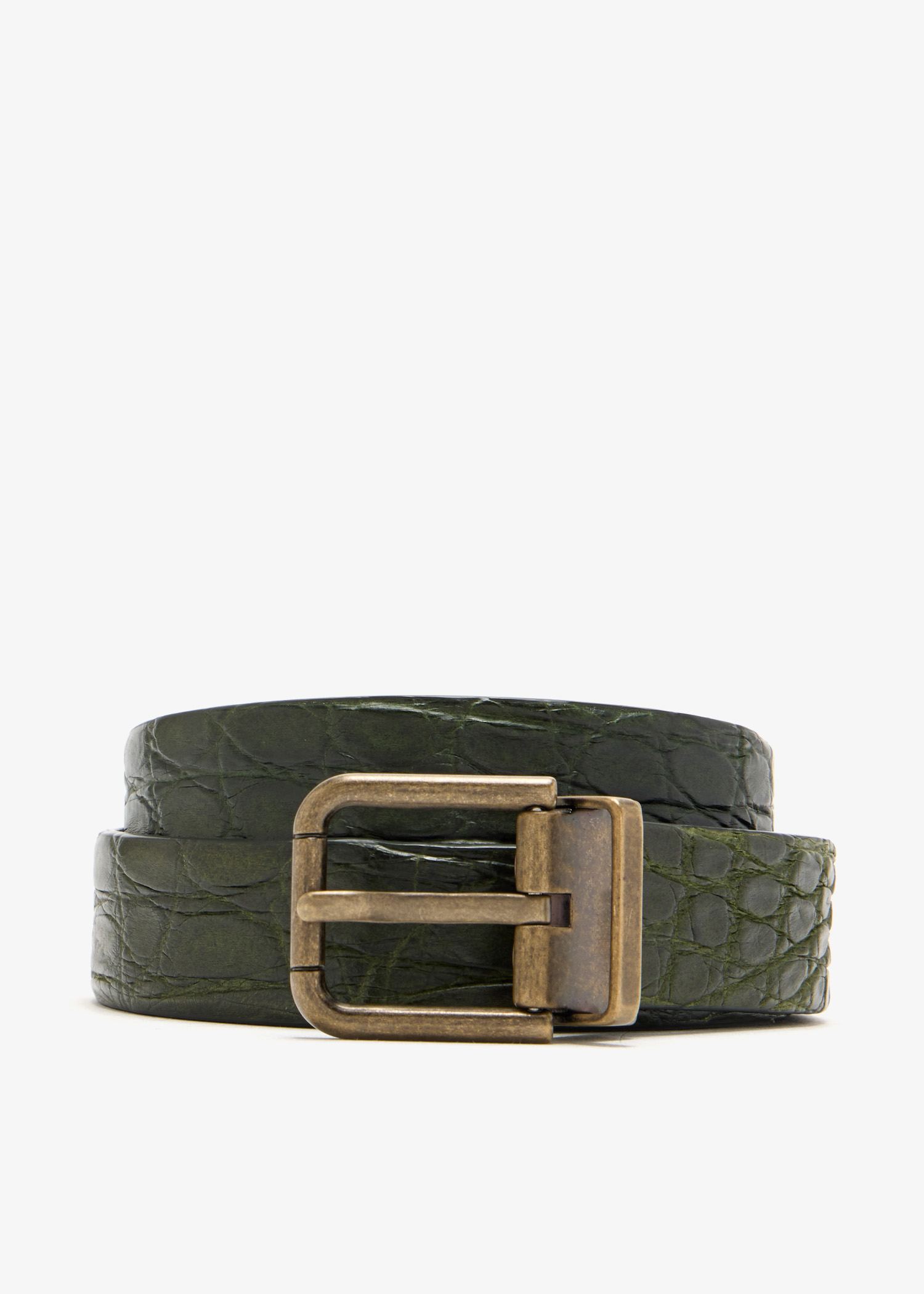 

Crocodile skin belt, Green