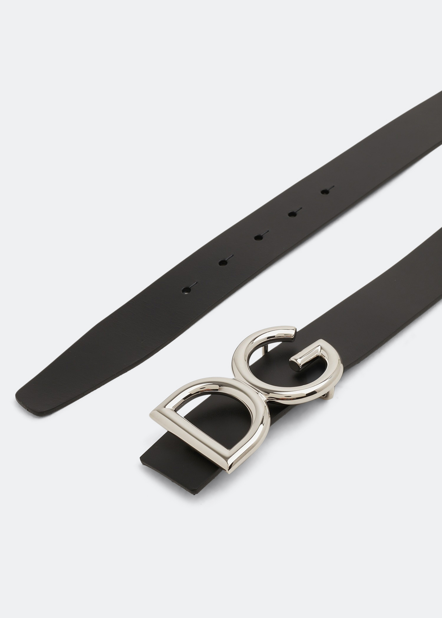 

DG logo leather belt, Black