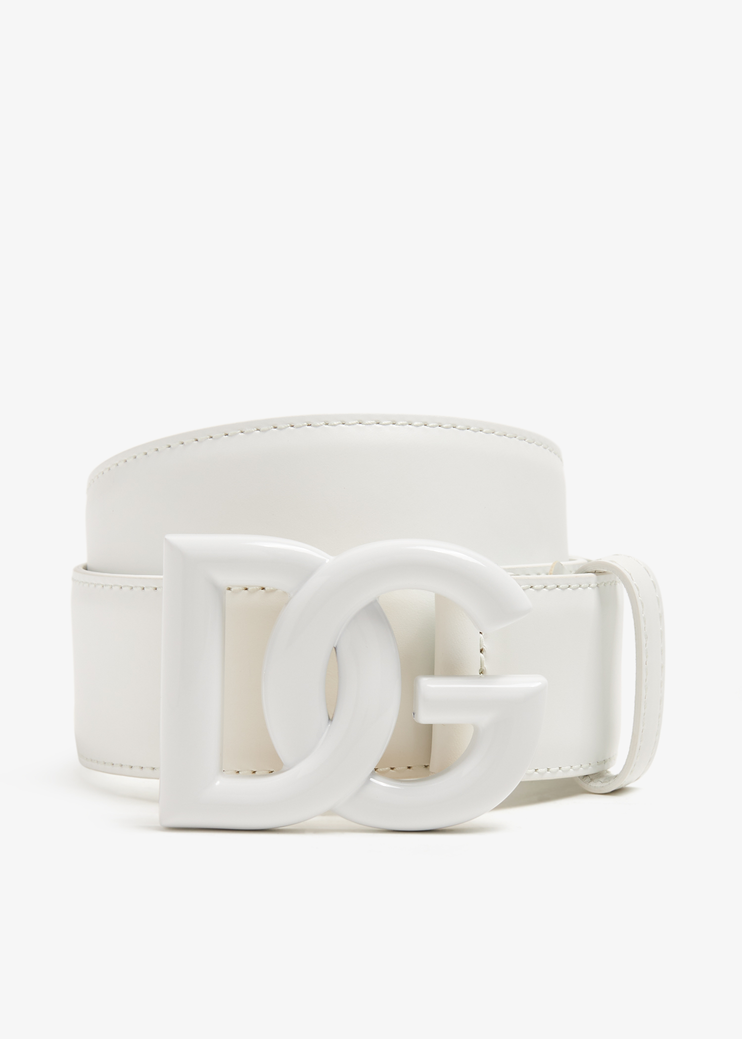 

DG tonal logo belt, White