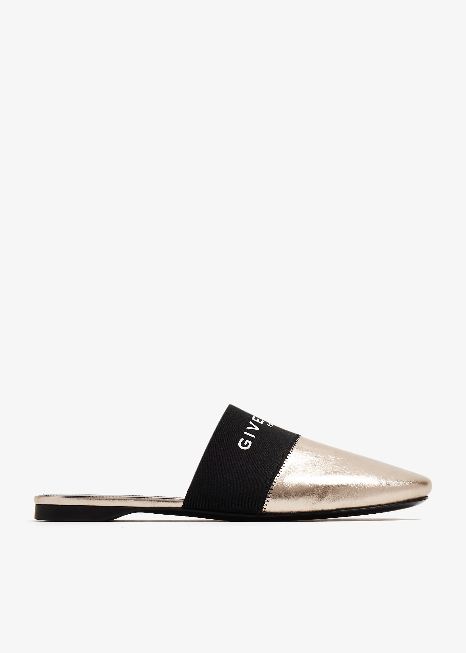 

Bedford flat mules, Gold
