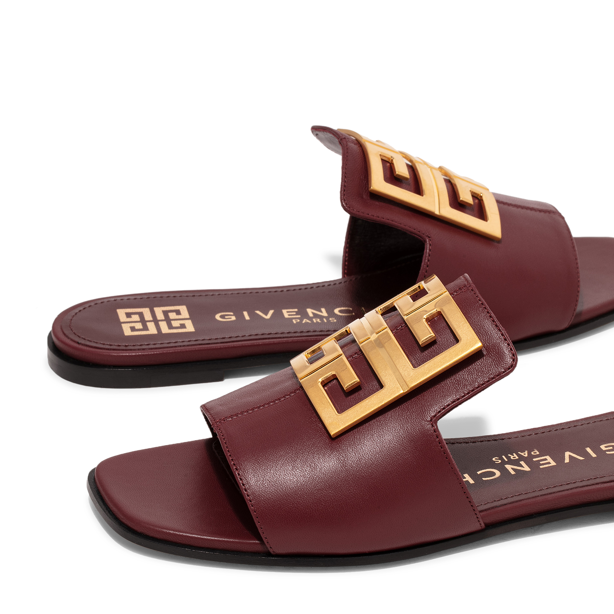 

4G-logo flat sandals, Burgundy