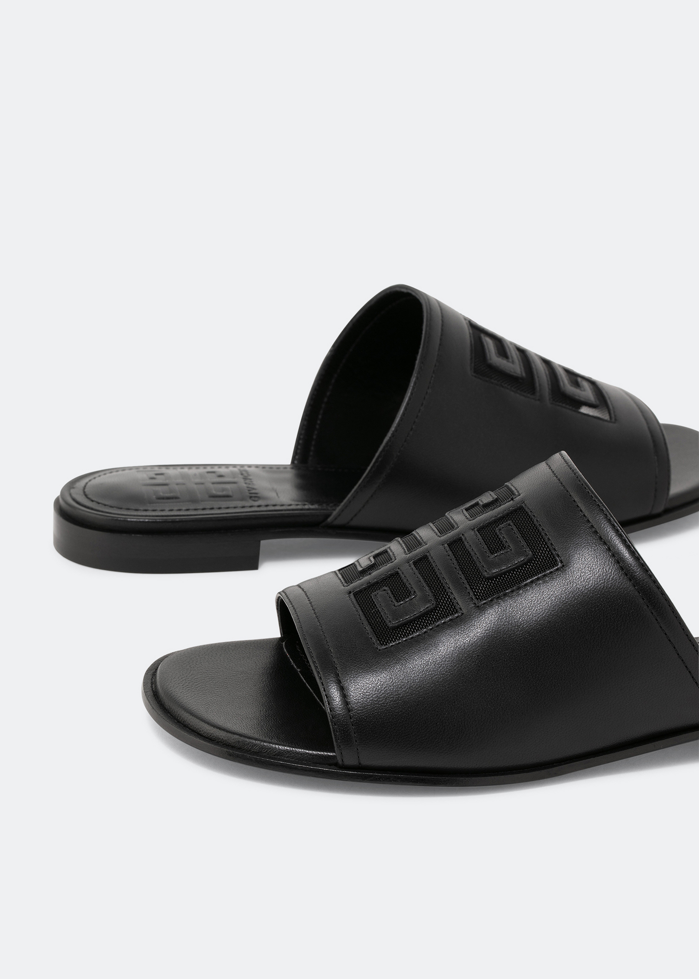 

4G nappa leather mules, Black