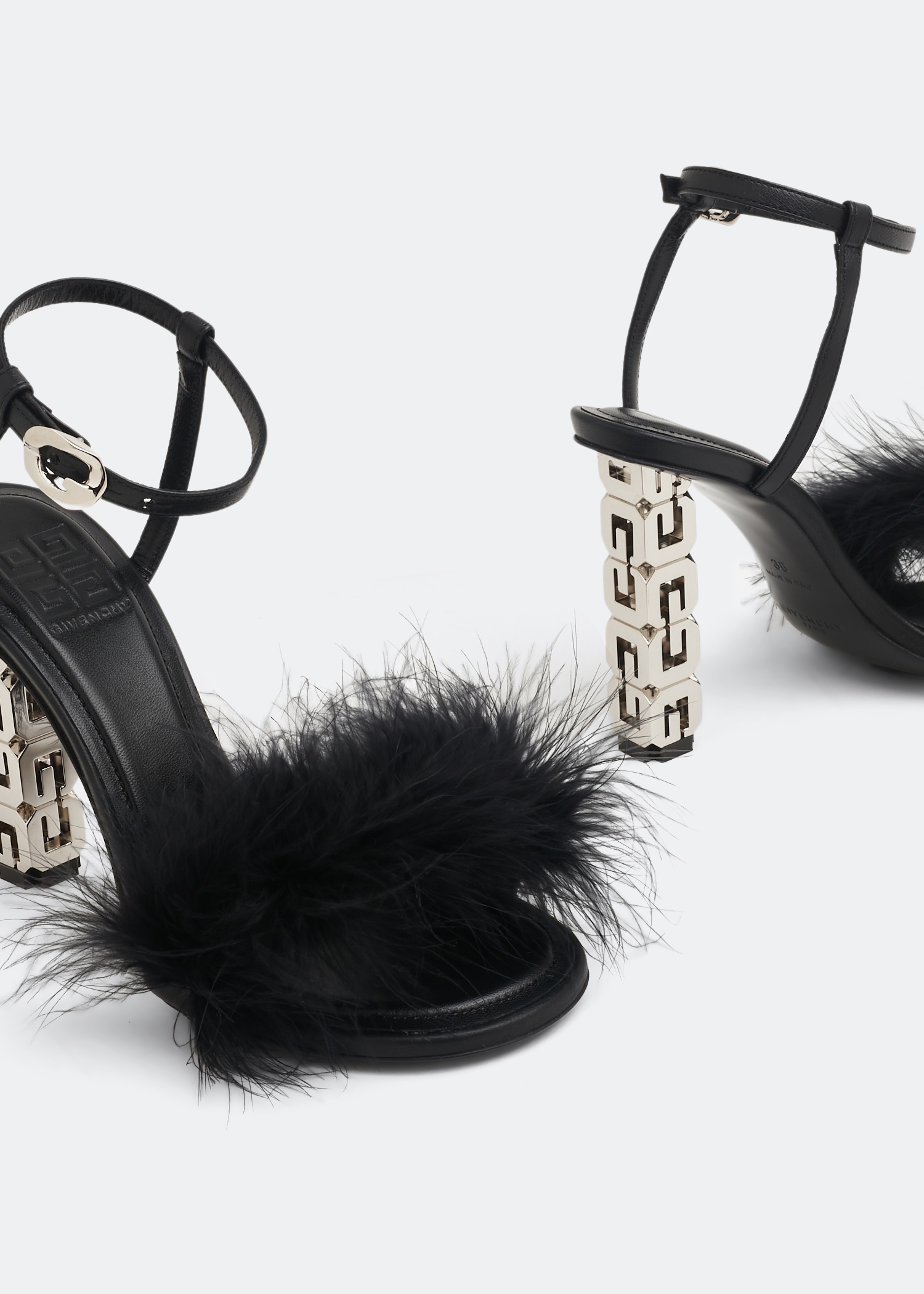 

G Cube feather sandals, Black
