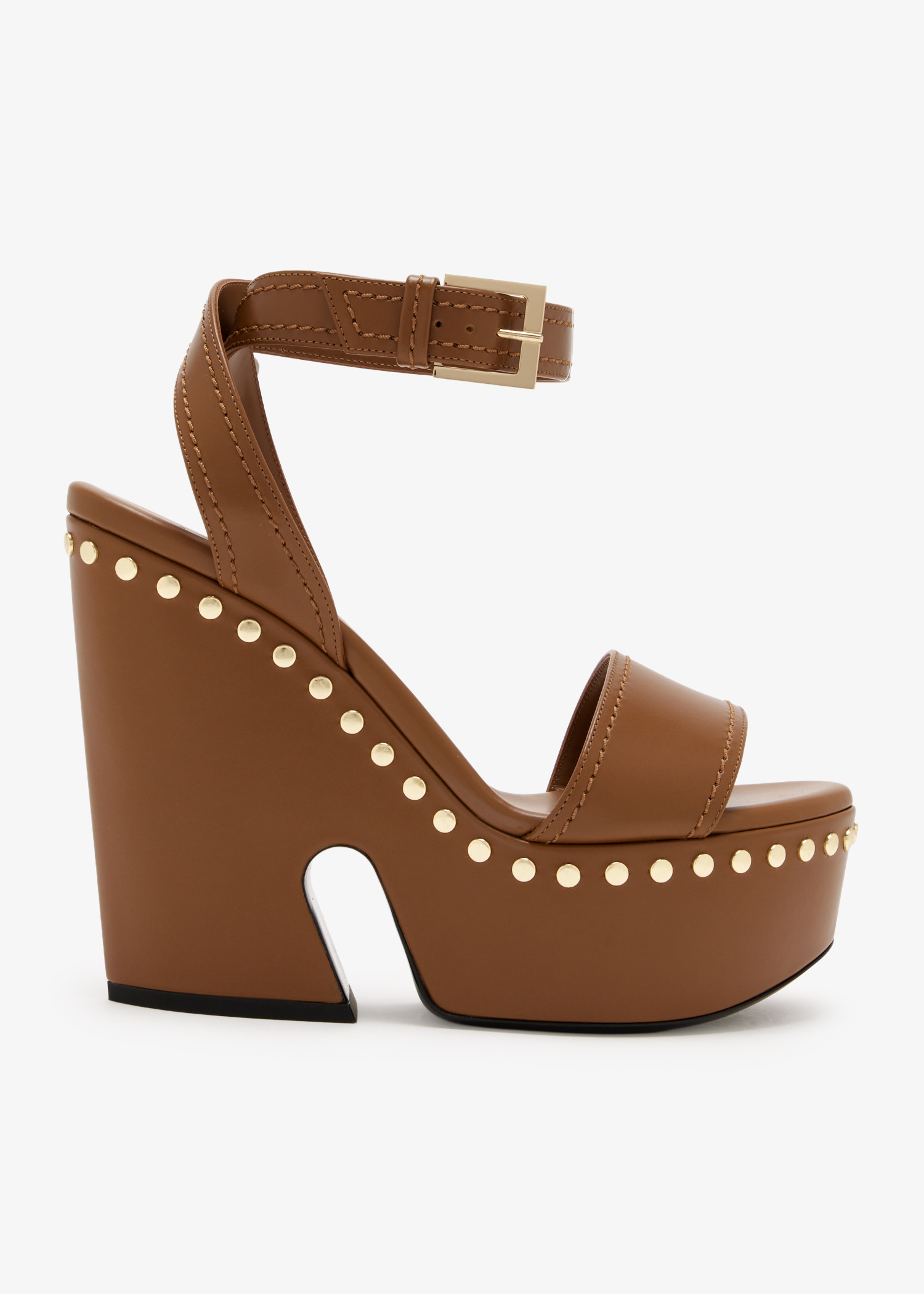 

Clog platform sandals, Brown