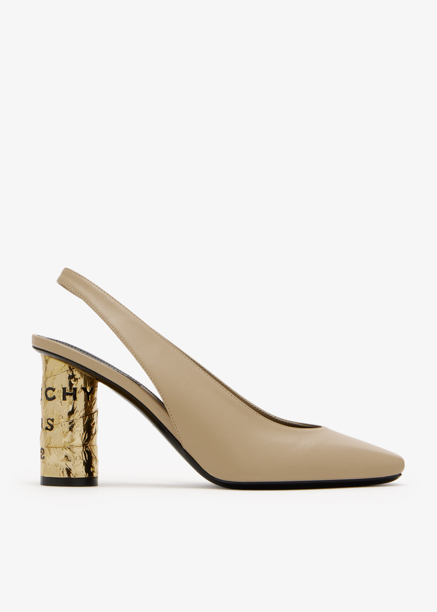 

Tape slingback pumps, Beige