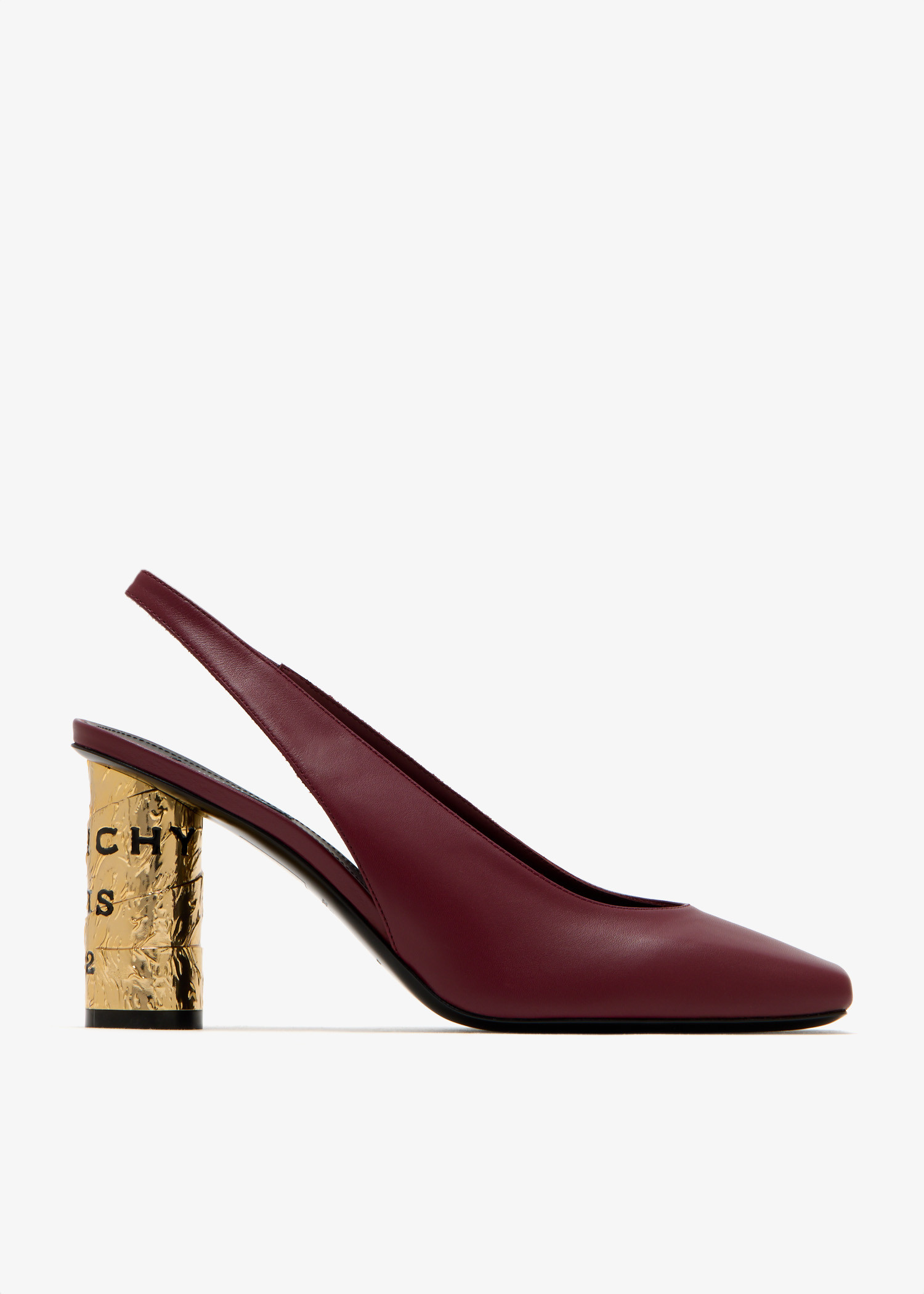 

Tape slingback pumps, Burgundy