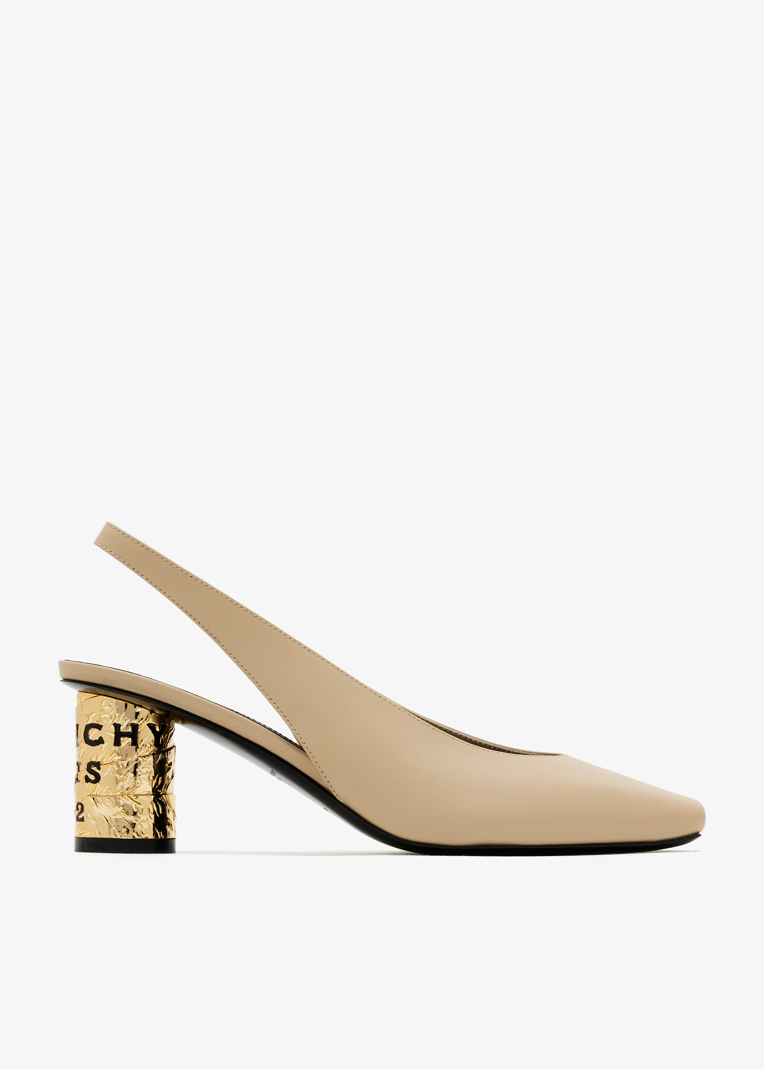 

Tape slingback pumps, Taupe