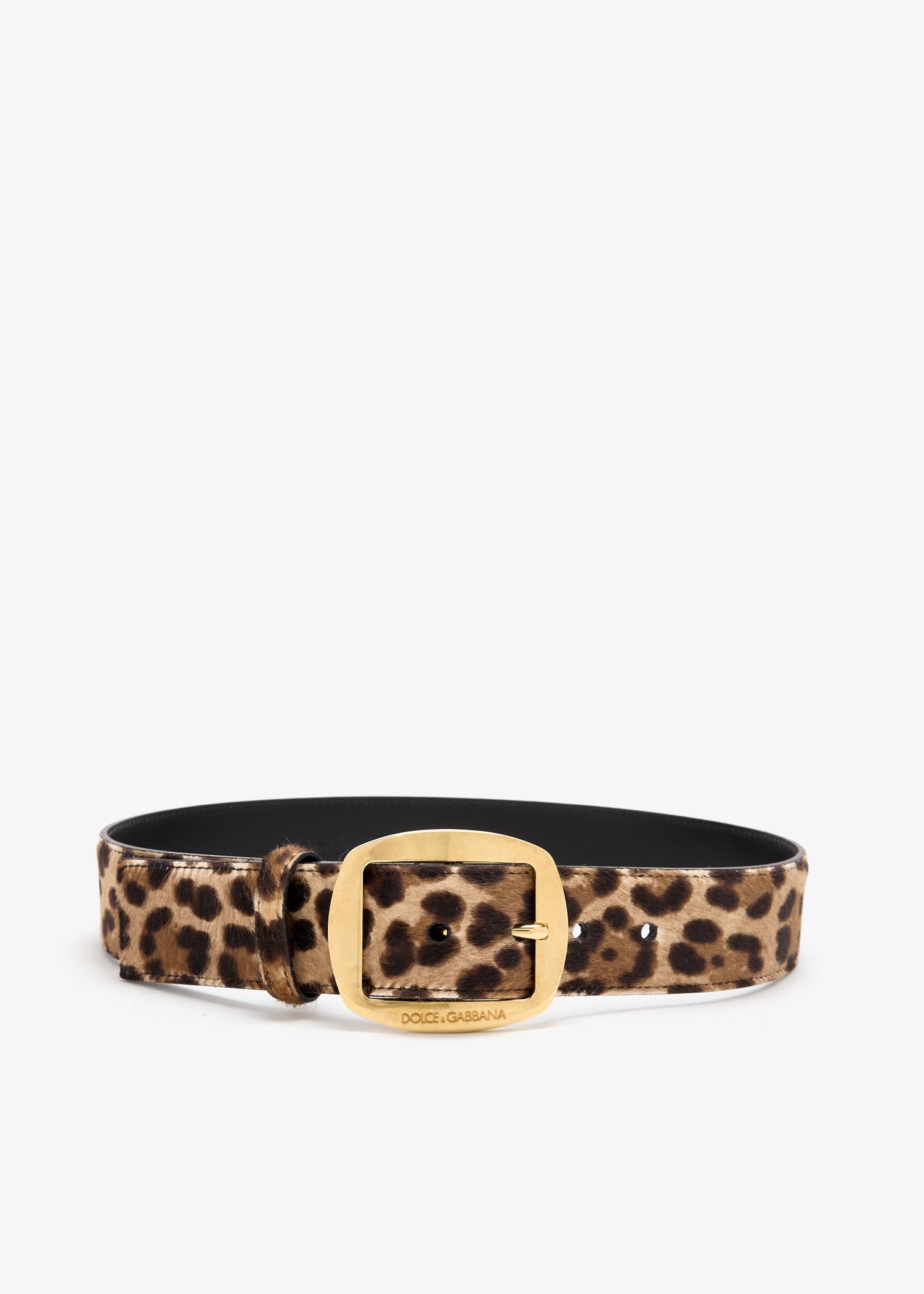 

Leopard-print calf hair belt, Animal printed