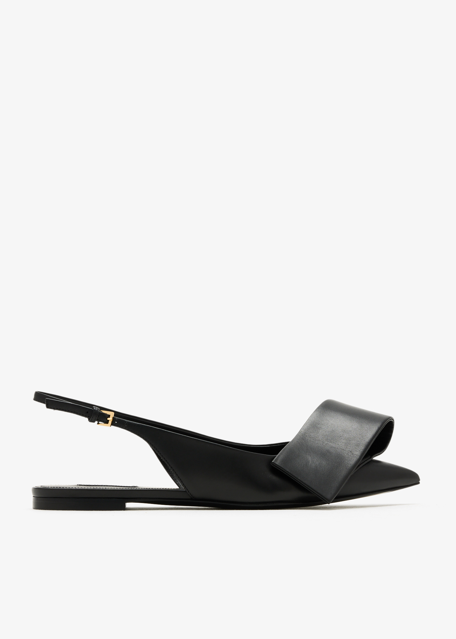 

Twisted Ribbon slingback flats, Black