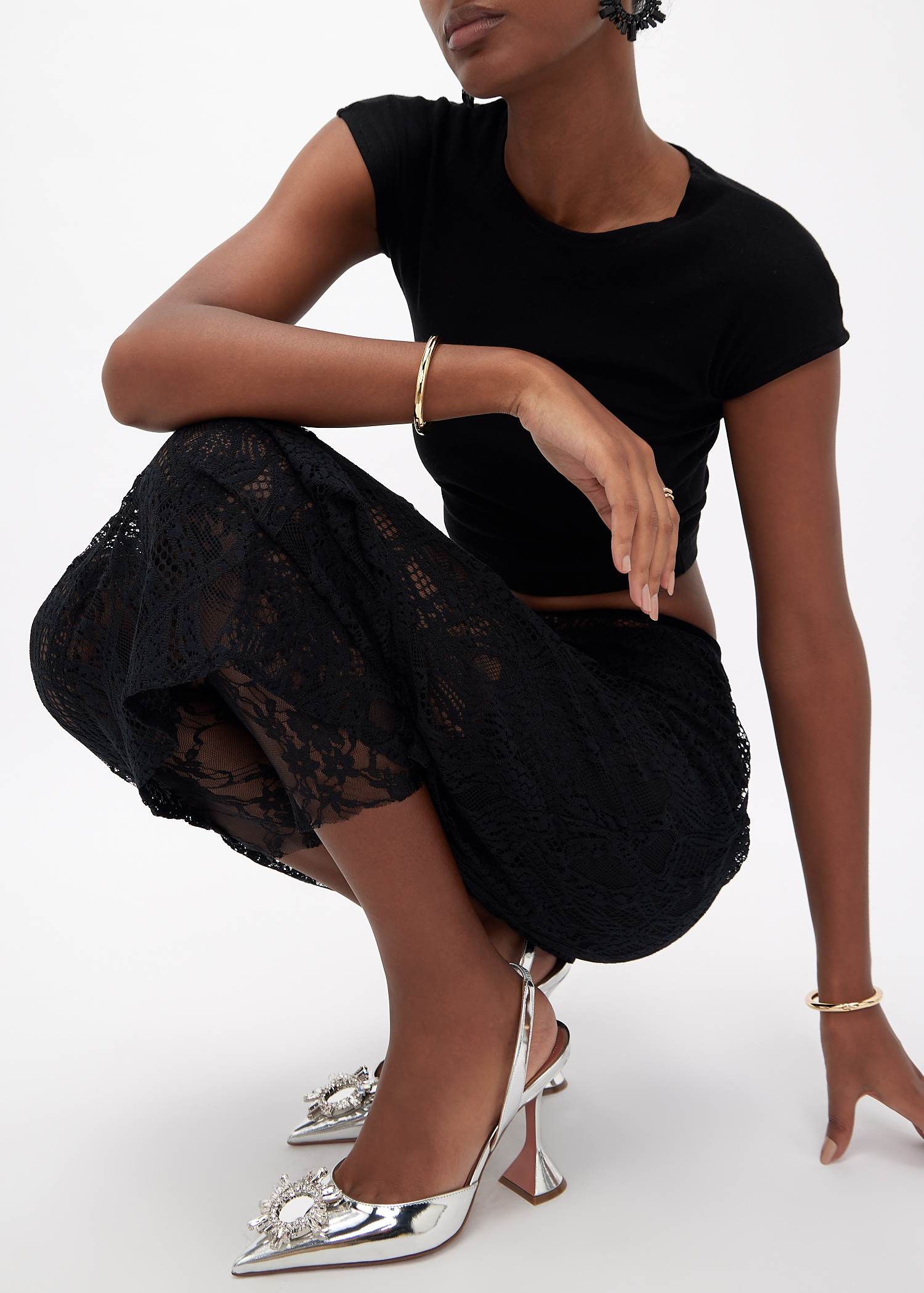 

Begum sling pumps, Silver