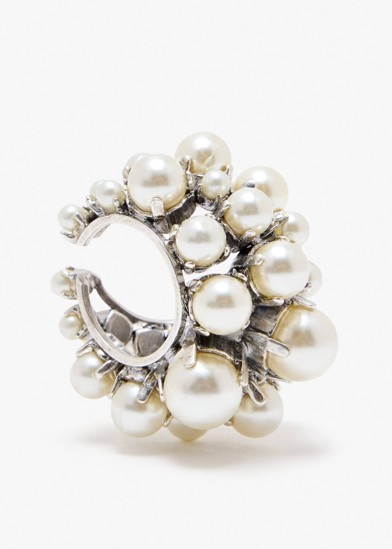 

Crystal pearl earcuff, Silver