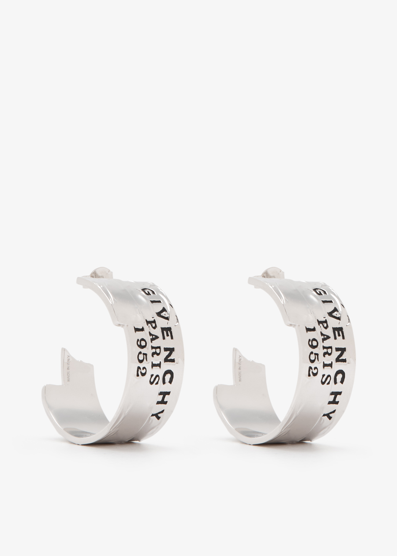 

Tape earrings, Silver