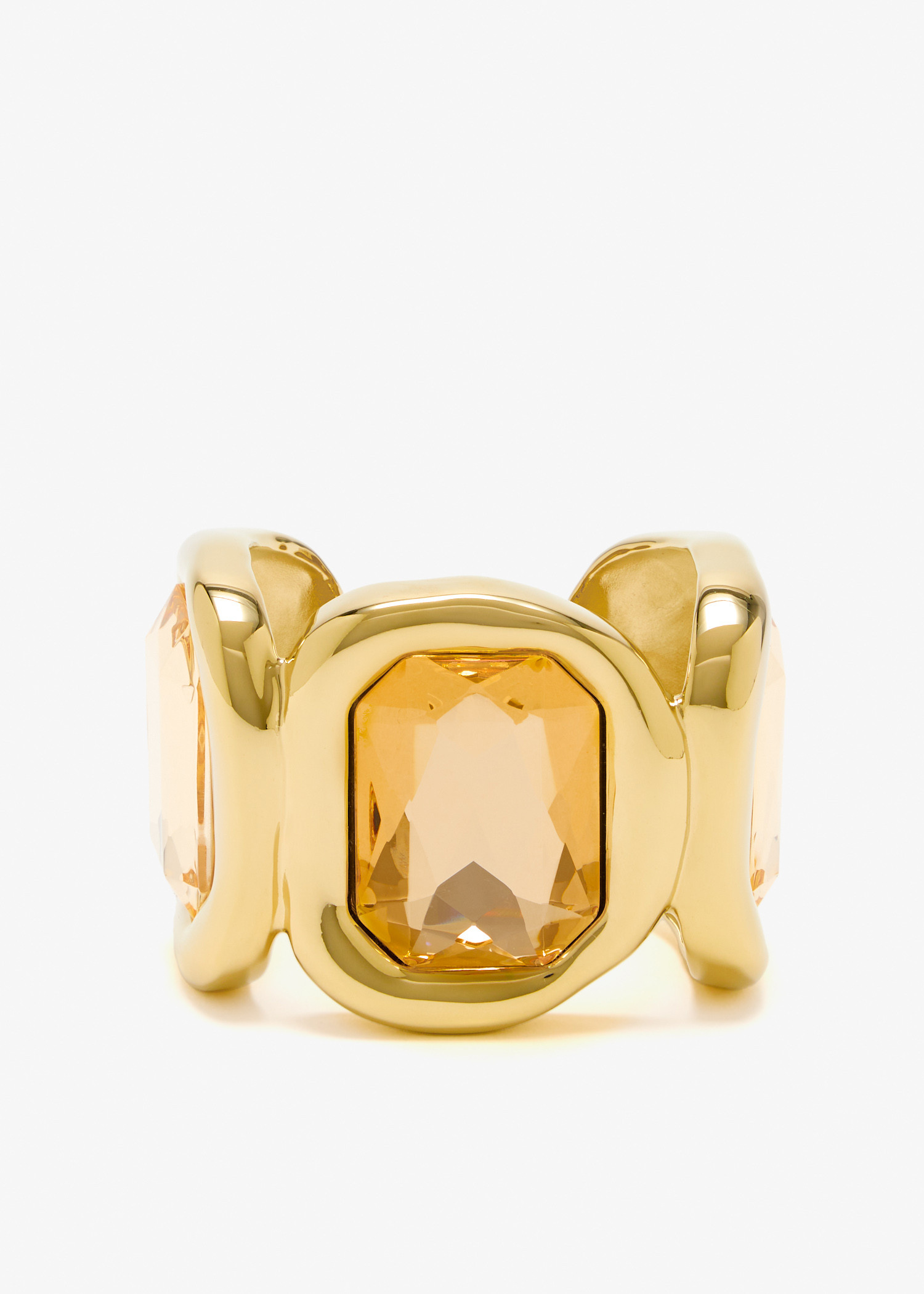 

Sculptural crystal cuff, Gold