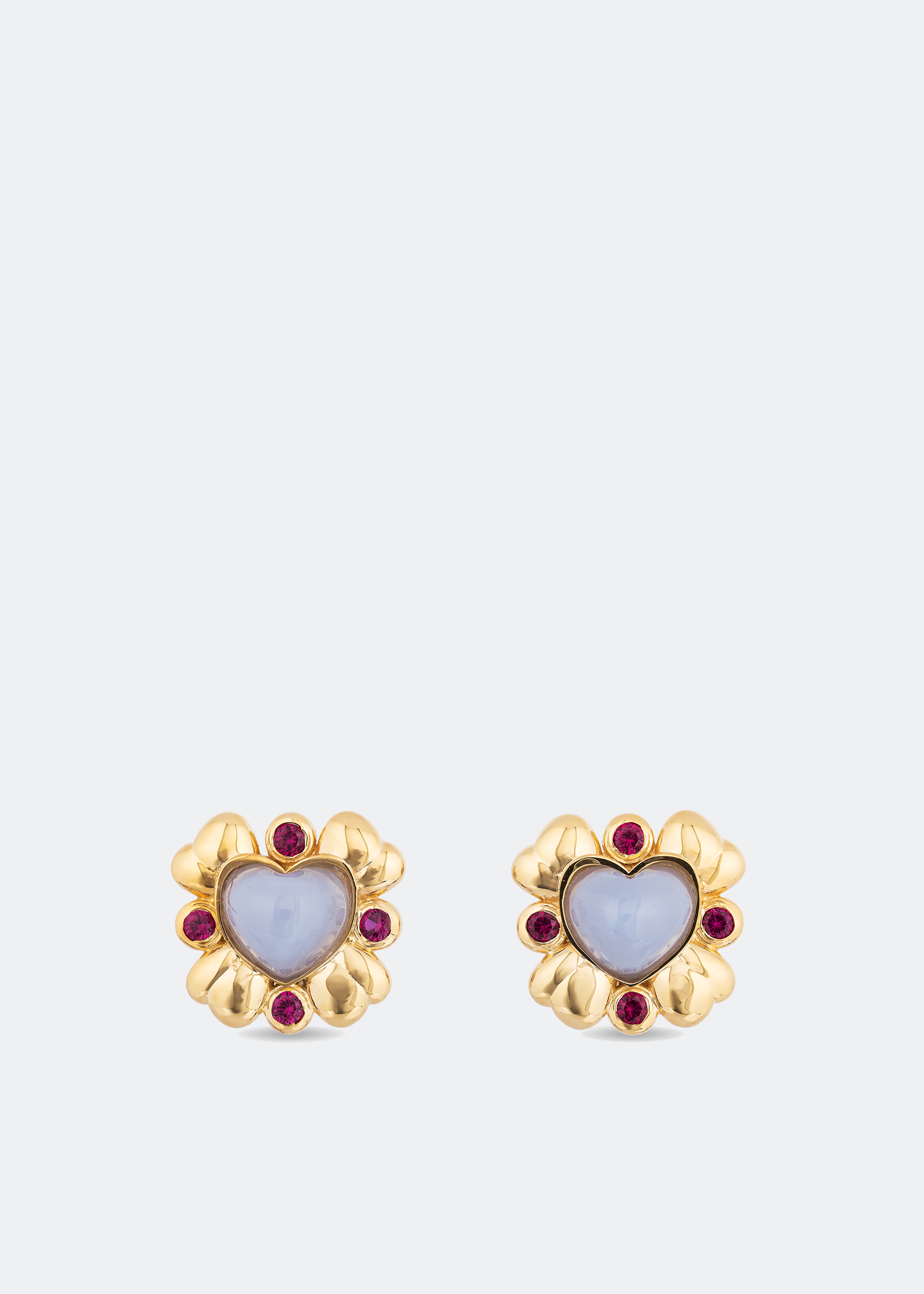 

Blooming Heart studs, Gold