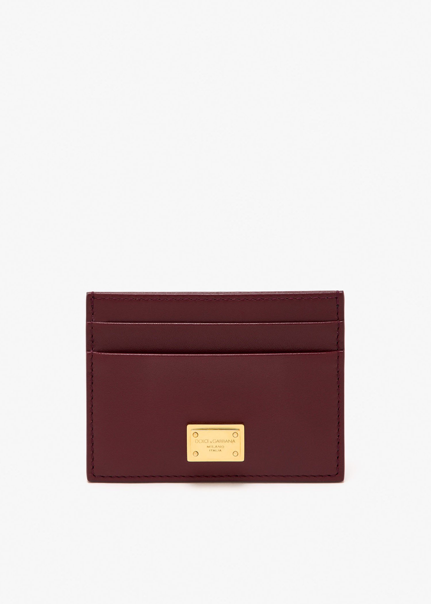 

Plongé calfskin card holder, Burgundy