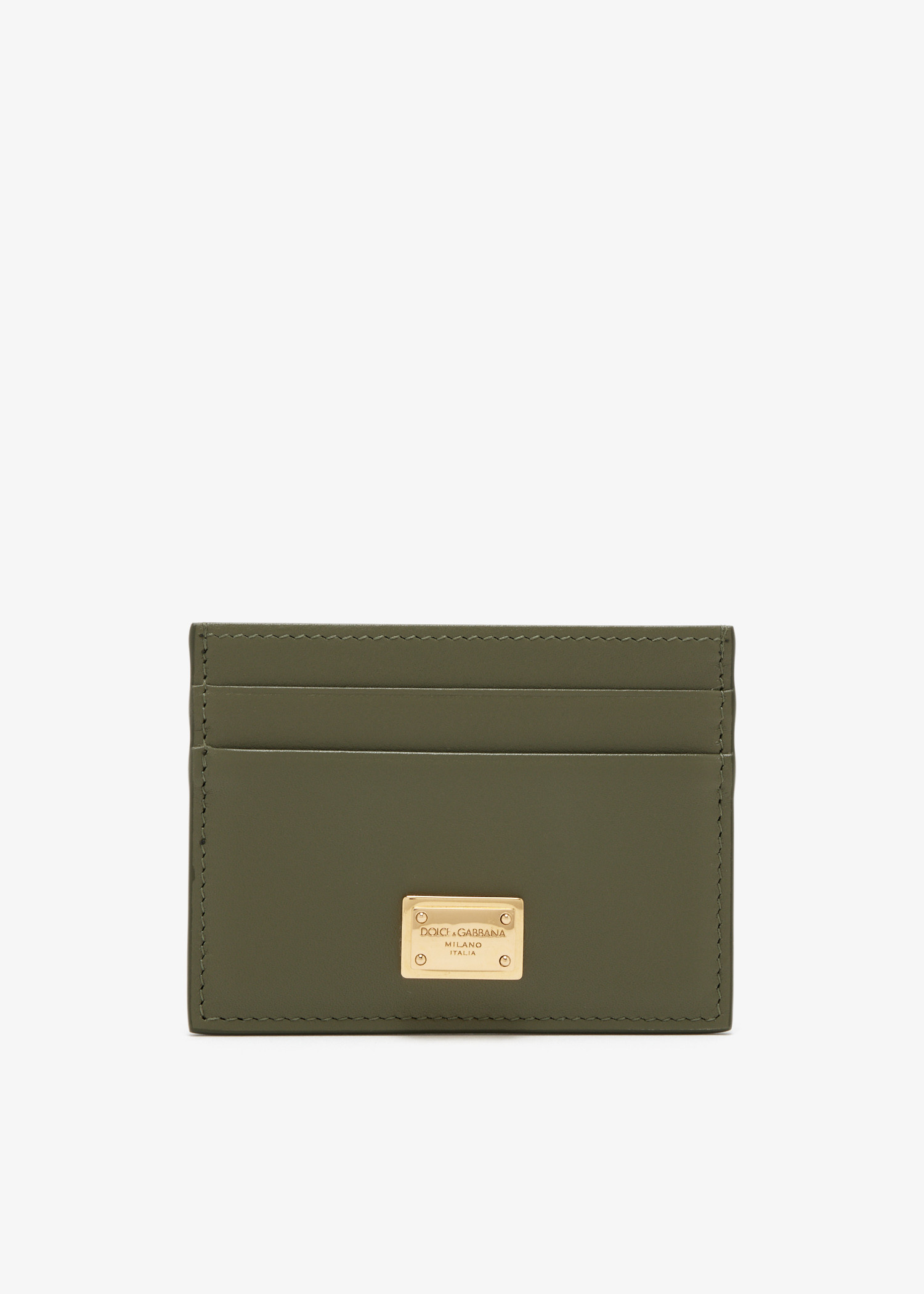 

Plongé calfskin card holder, Khaki