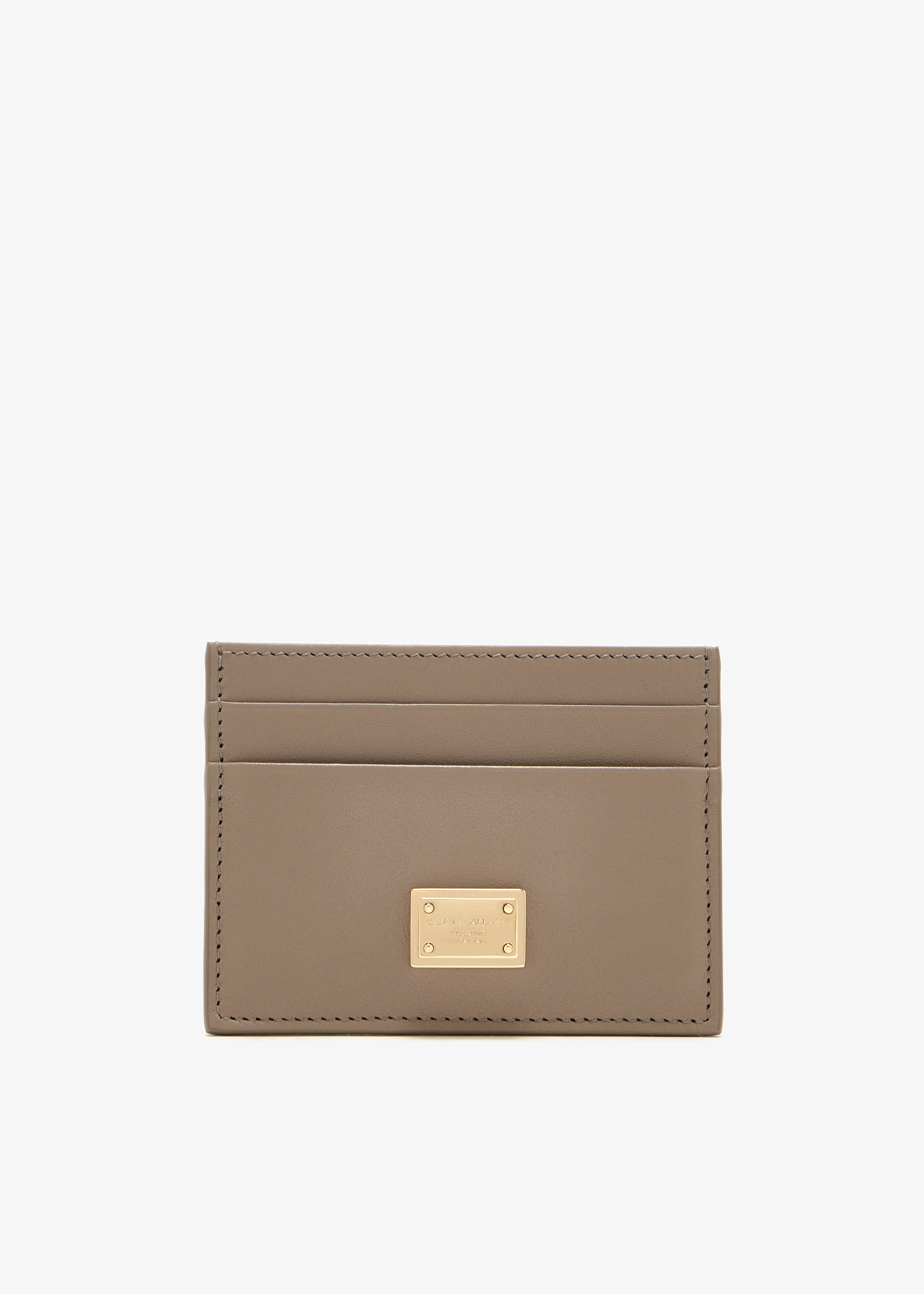 

Plongé calfskin card holder, Beige