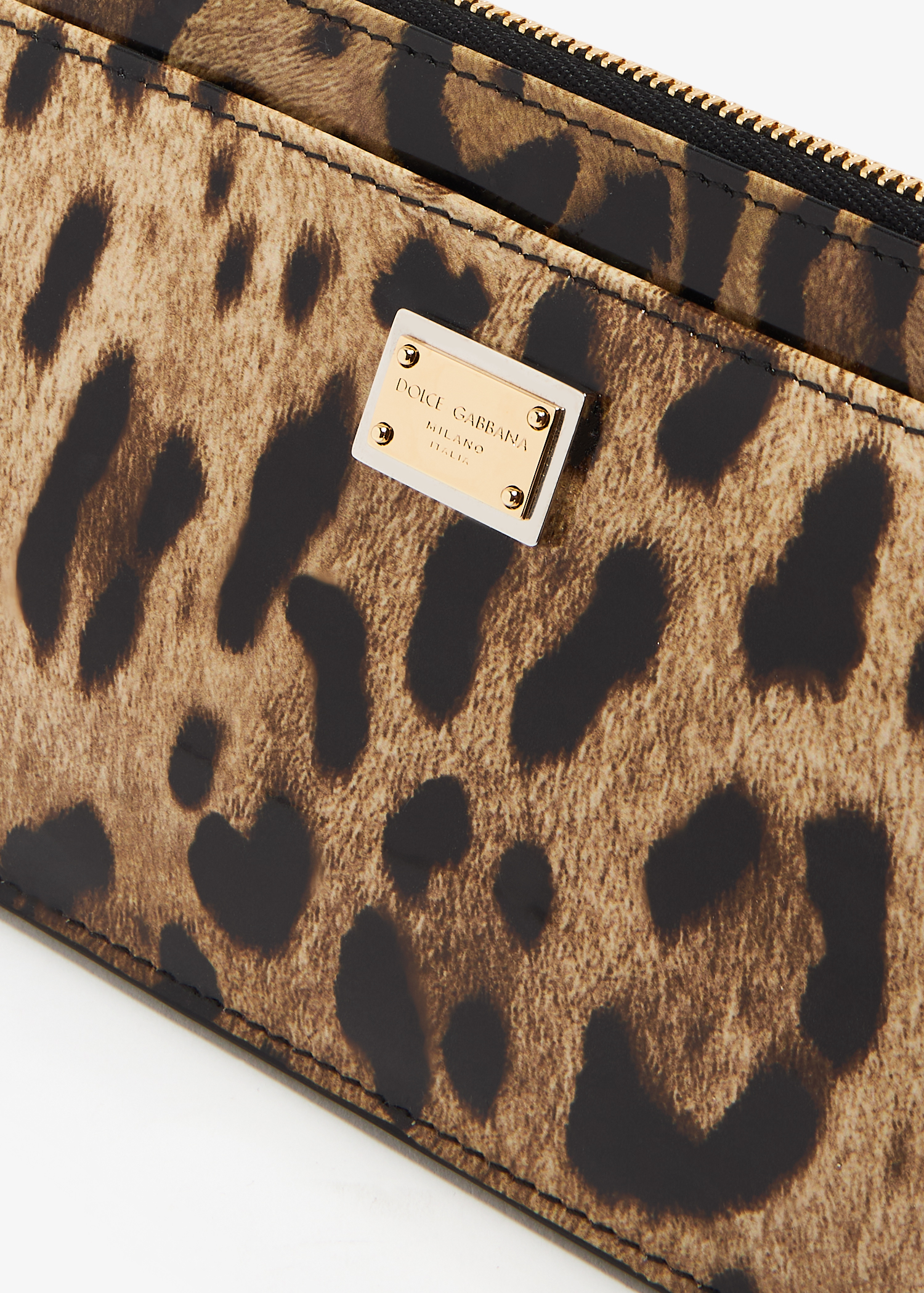 

Large calfskin card holder, Animal print