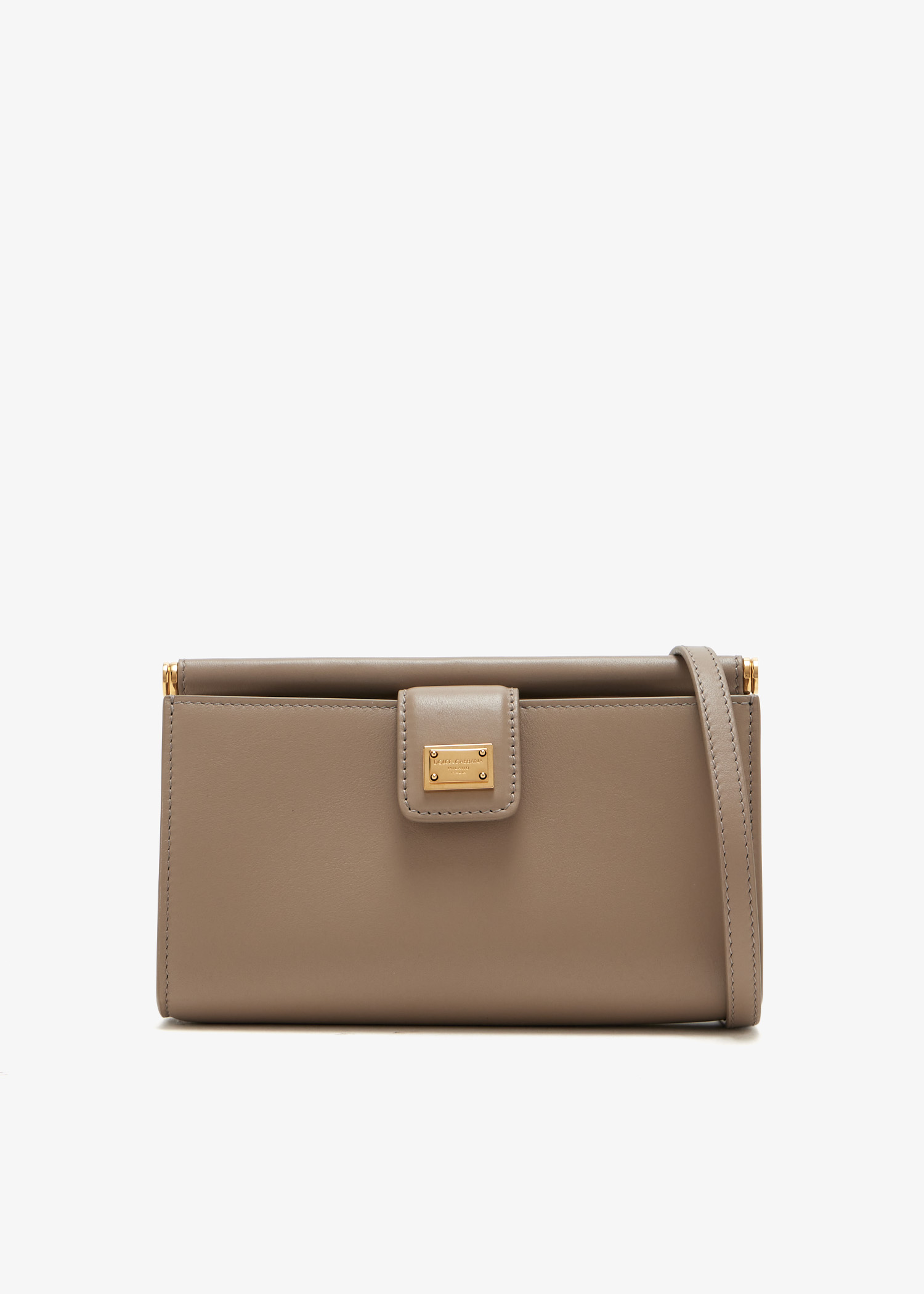 

Plongé calfskin phone bag, Taupe