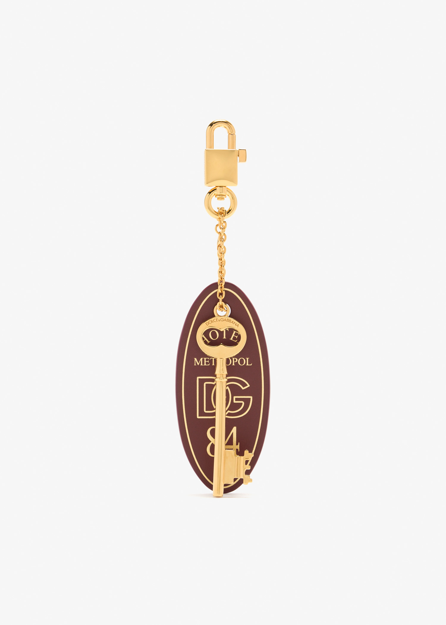 

Logo plaque keyring, Brown