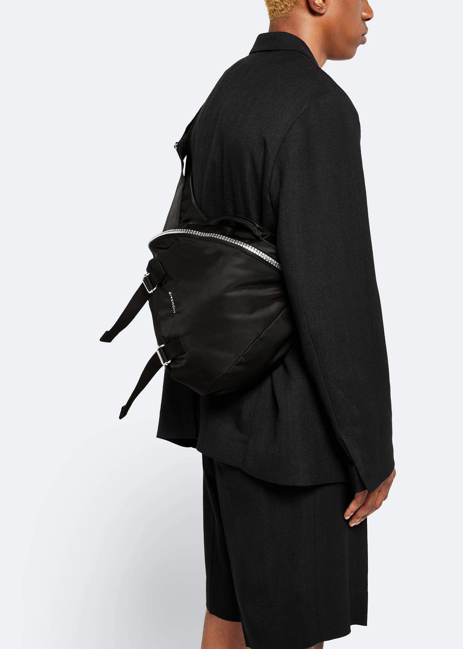 

Medium G-Zip Triangle bag, Black
