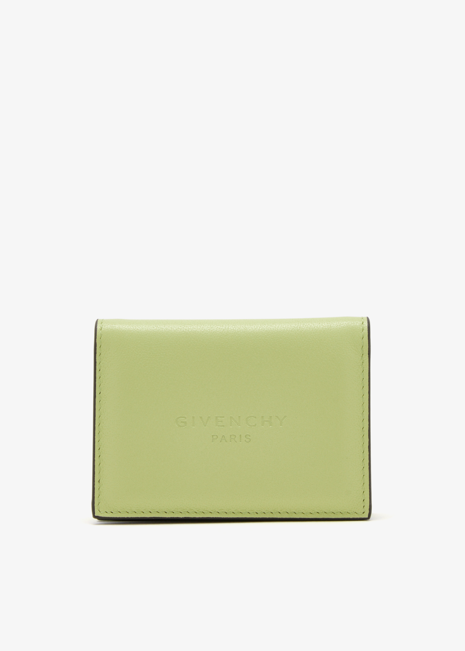 

Antigona Stamped flap card holder, Green
