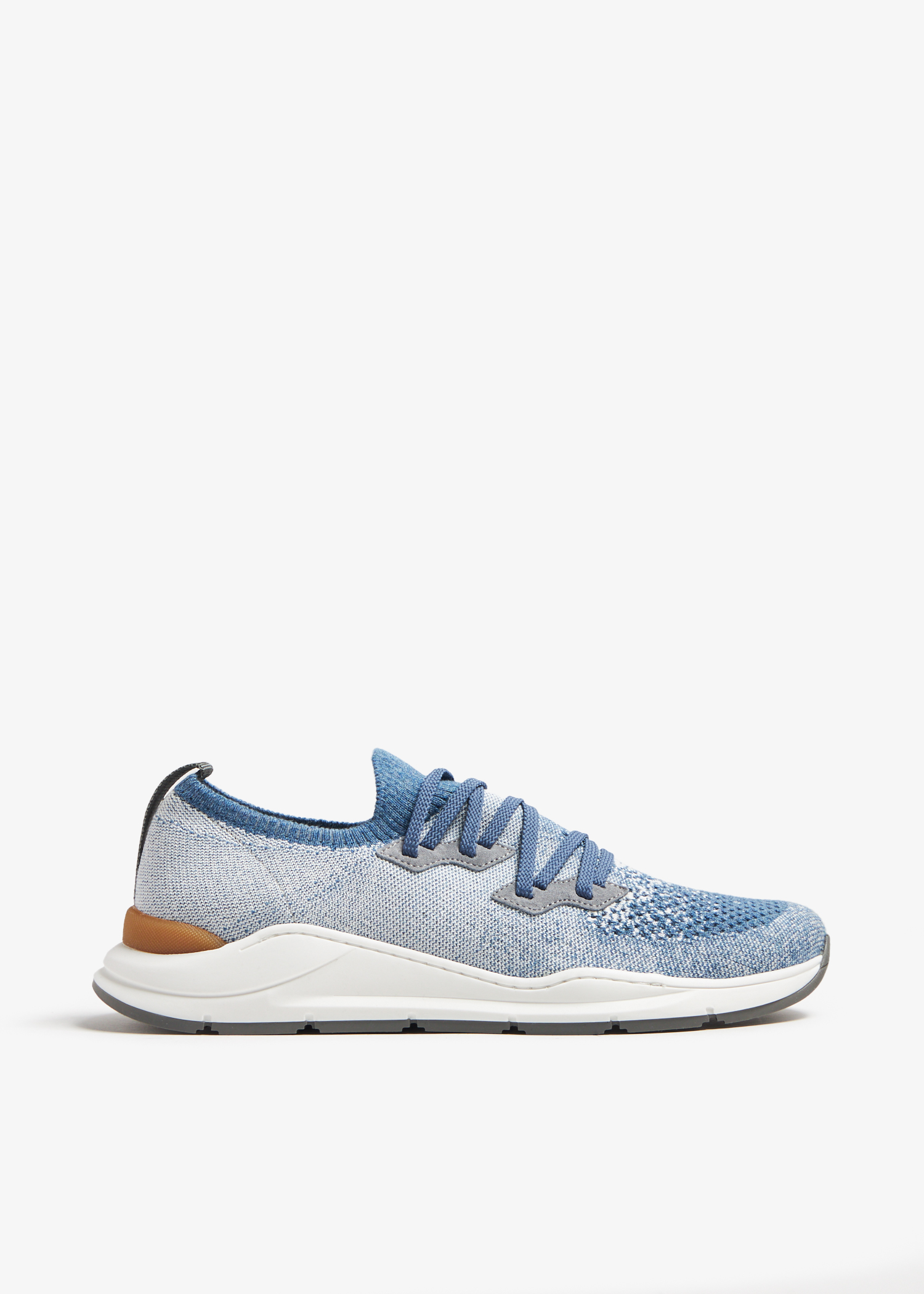 

Cotton chiné knit sneakers, Blue