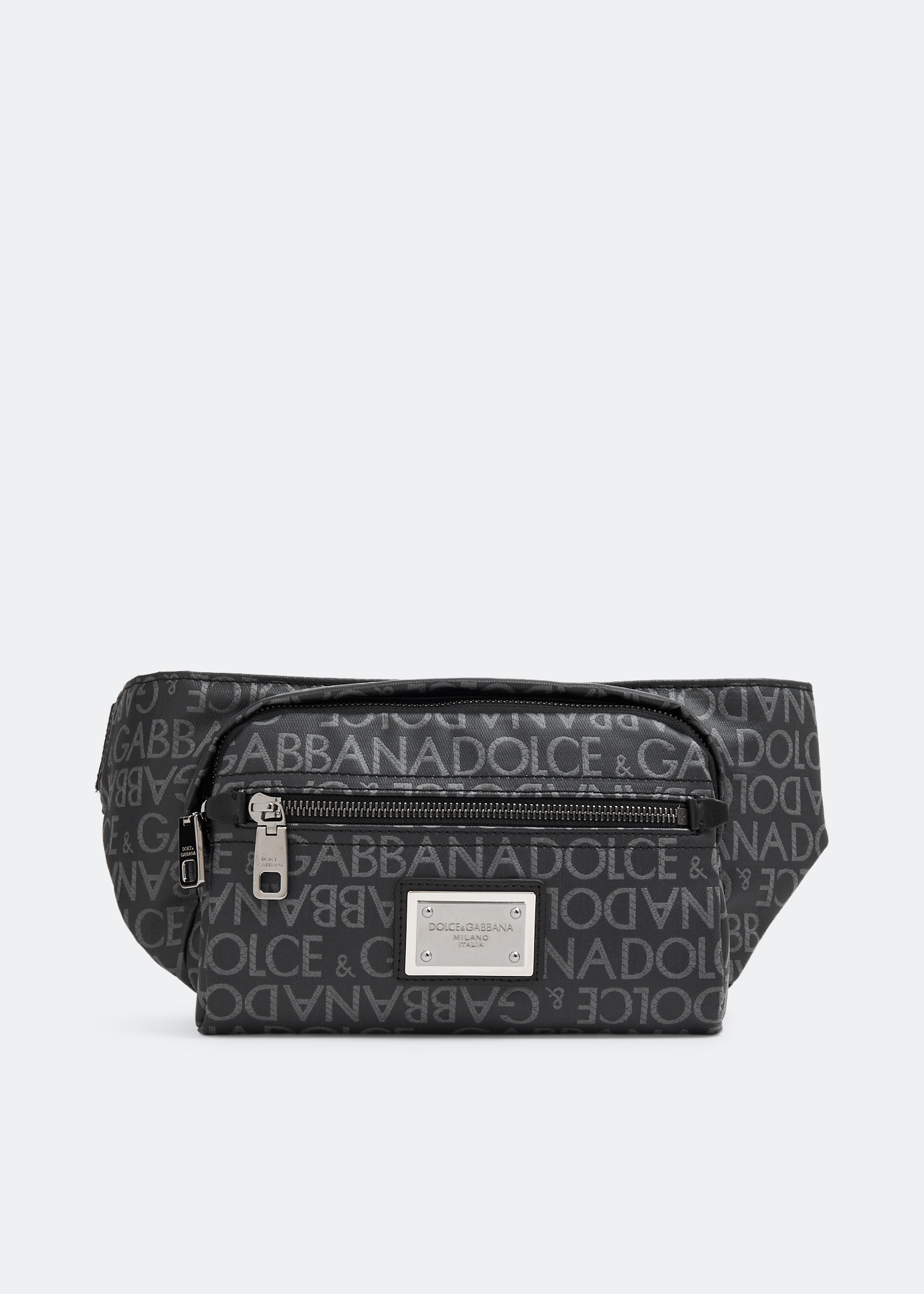 

Coated jacquard belt bag, Black