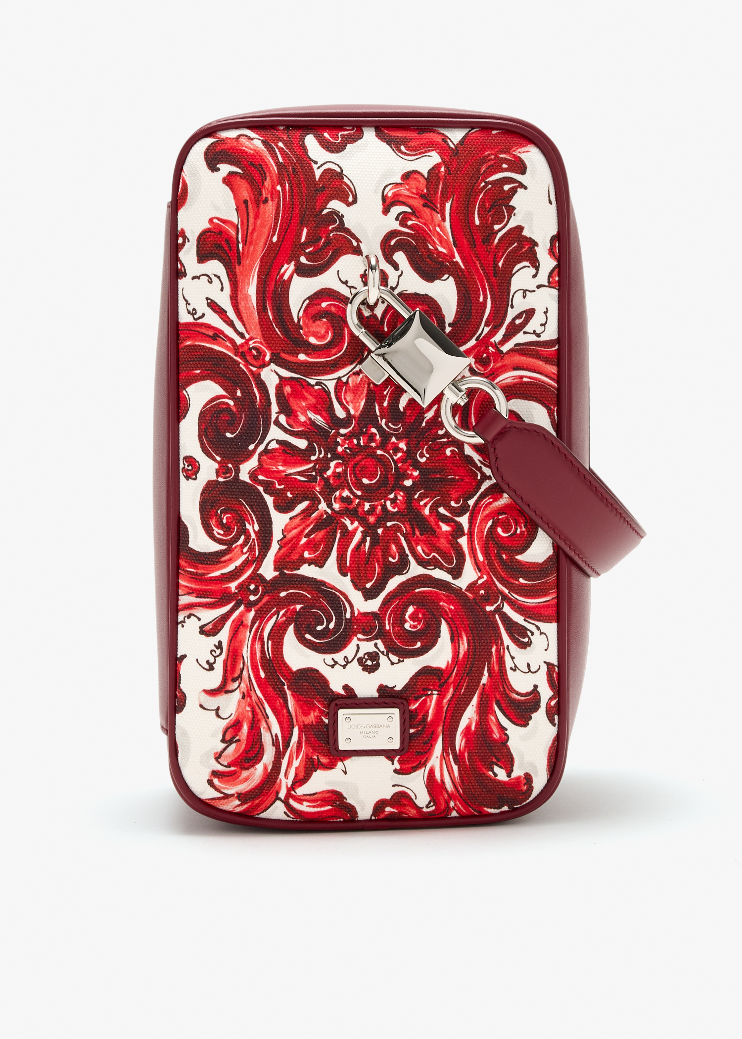 

Majolica-print Lock handbag, Burgundy
