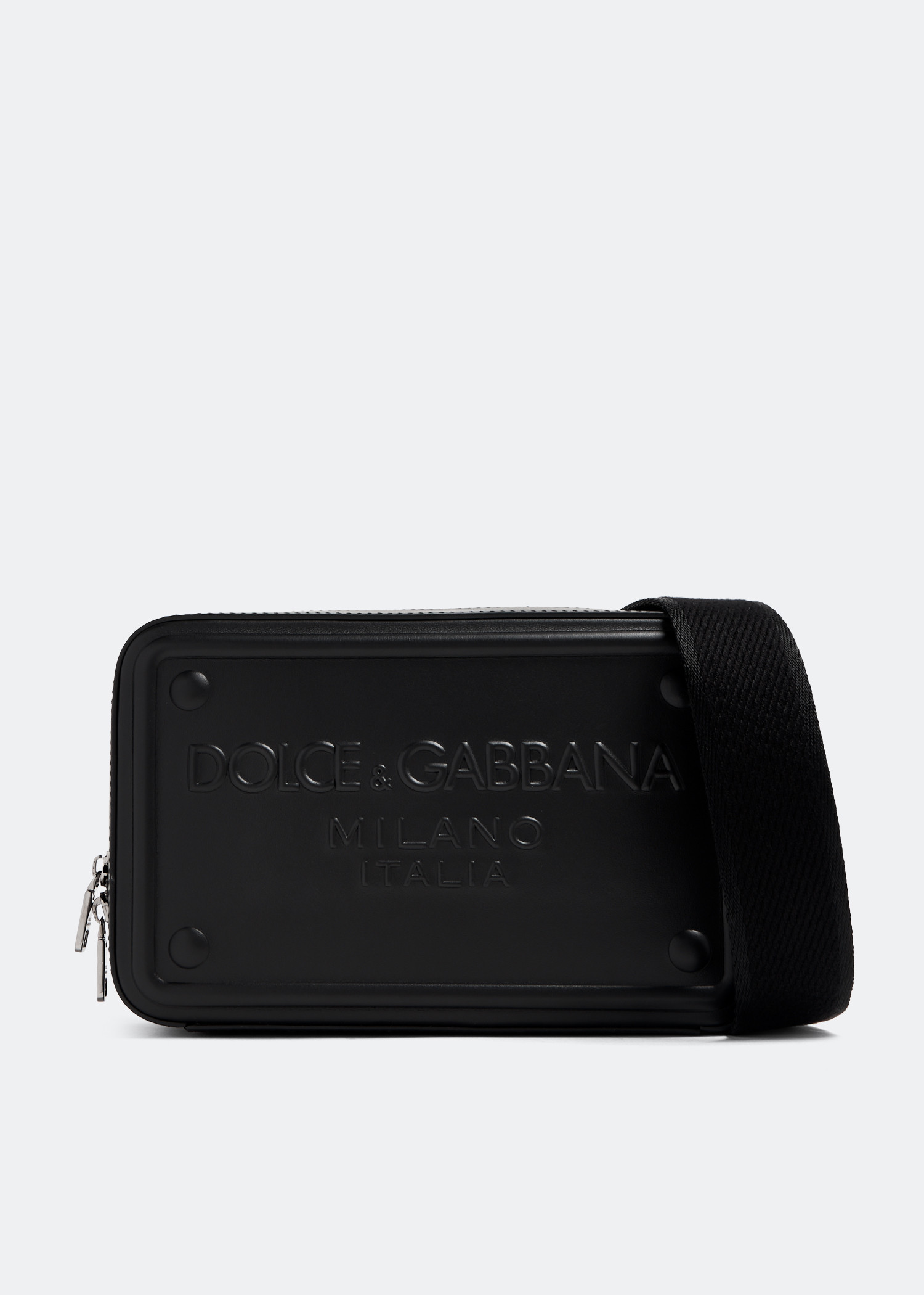 

Raised logo crossbody bag, Black