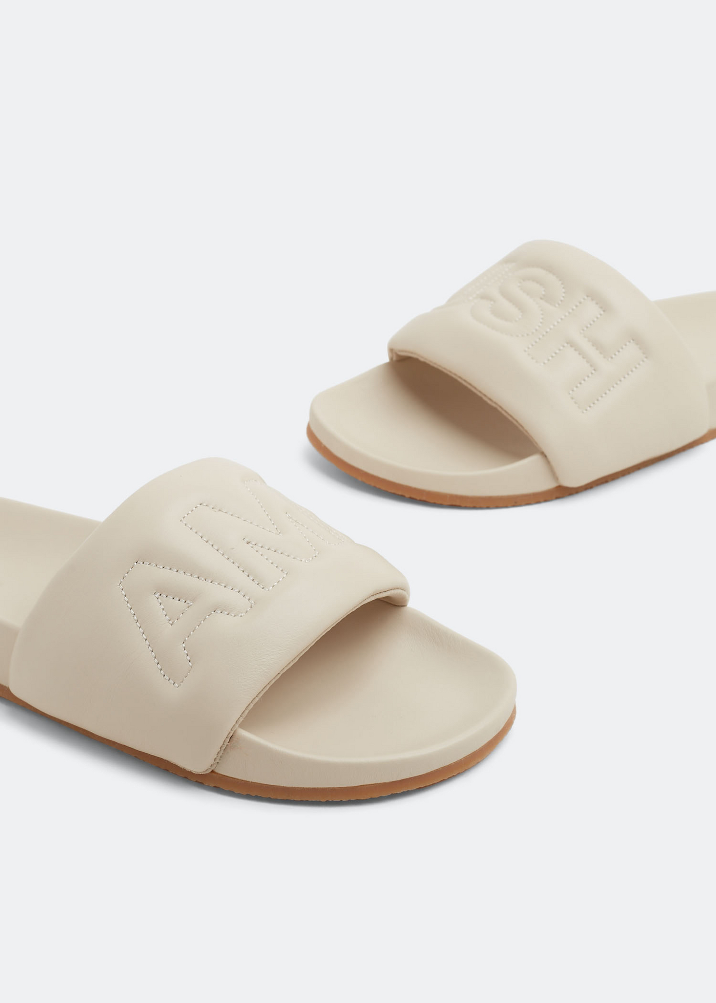 

Quilted logo slides, Beige