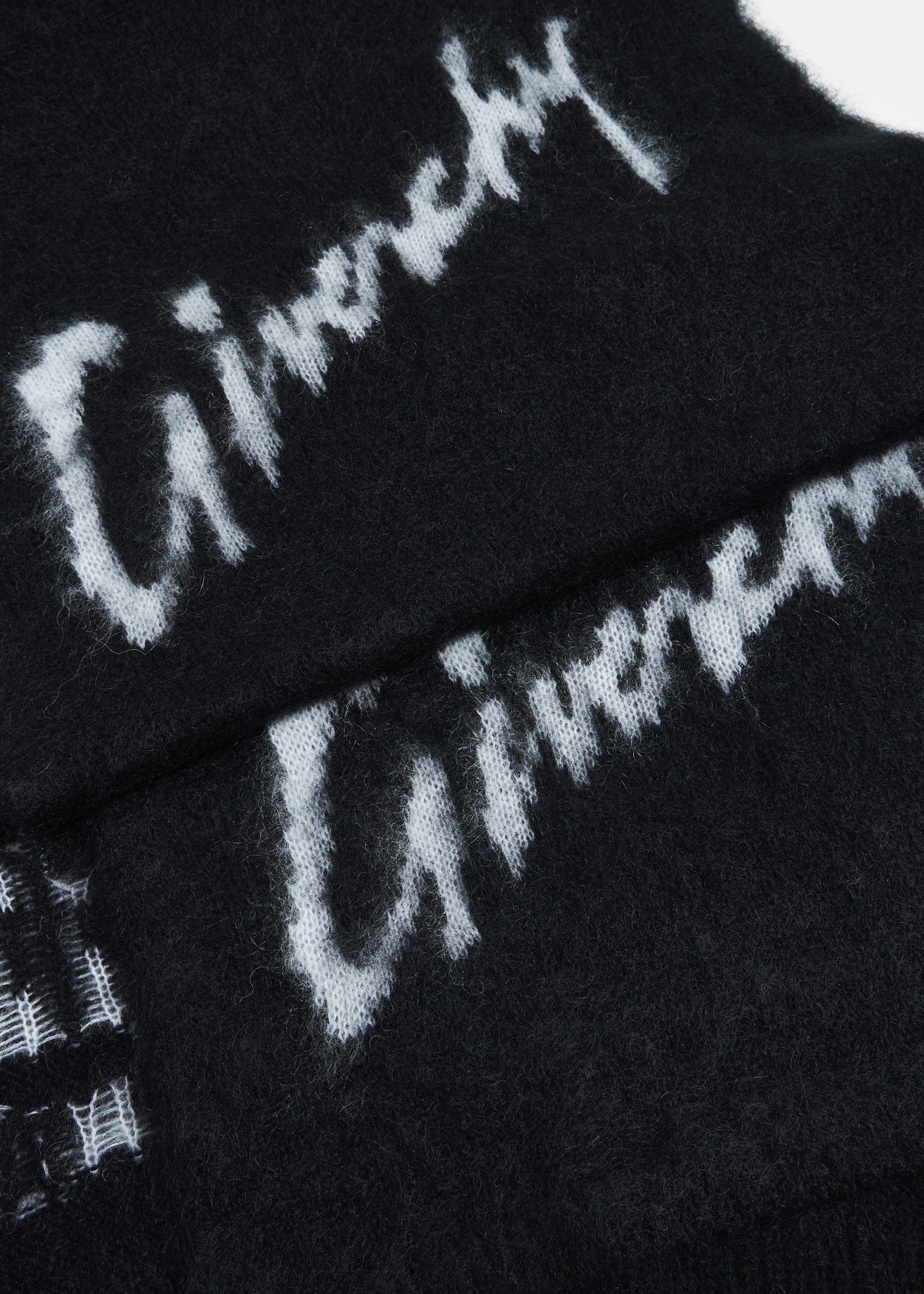 

Intarsia scarf, Black