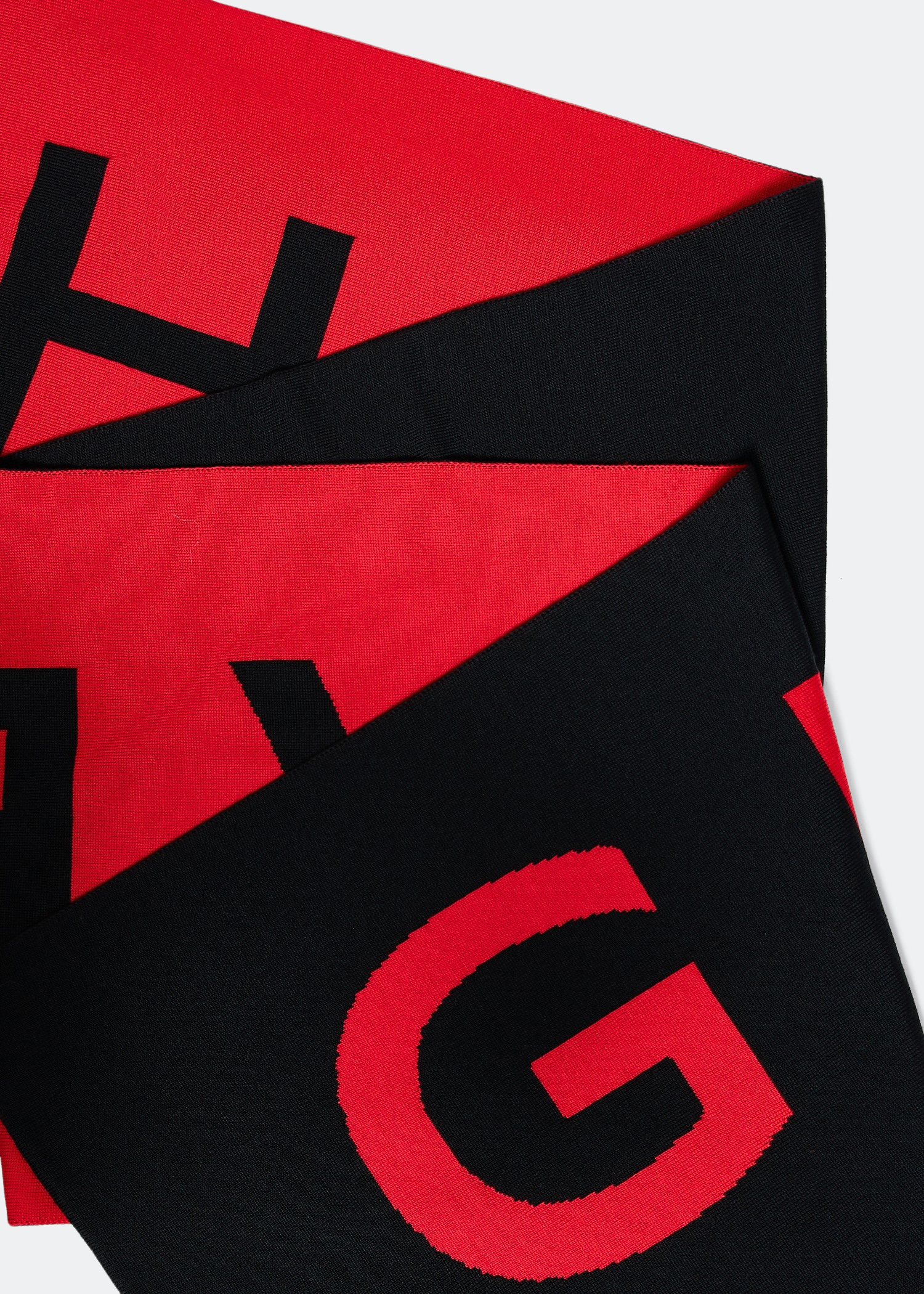 

Logo knit scarf, Black