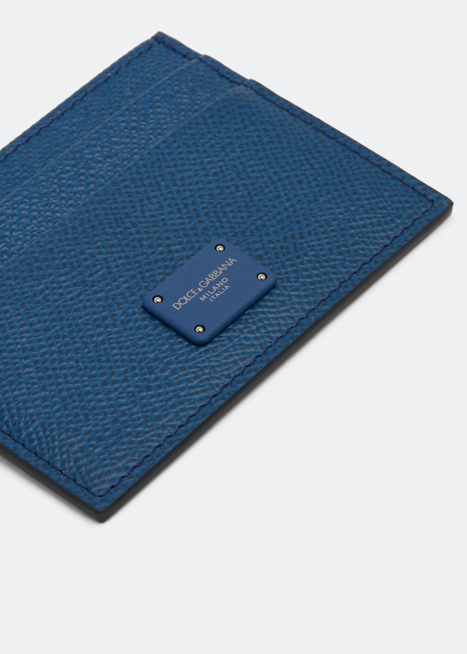 

Dauphine leather card holder, Blue