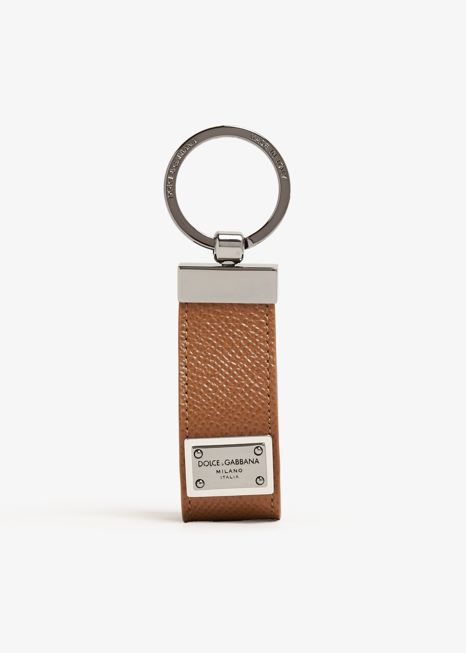 

Logo plaque keyring, Brown