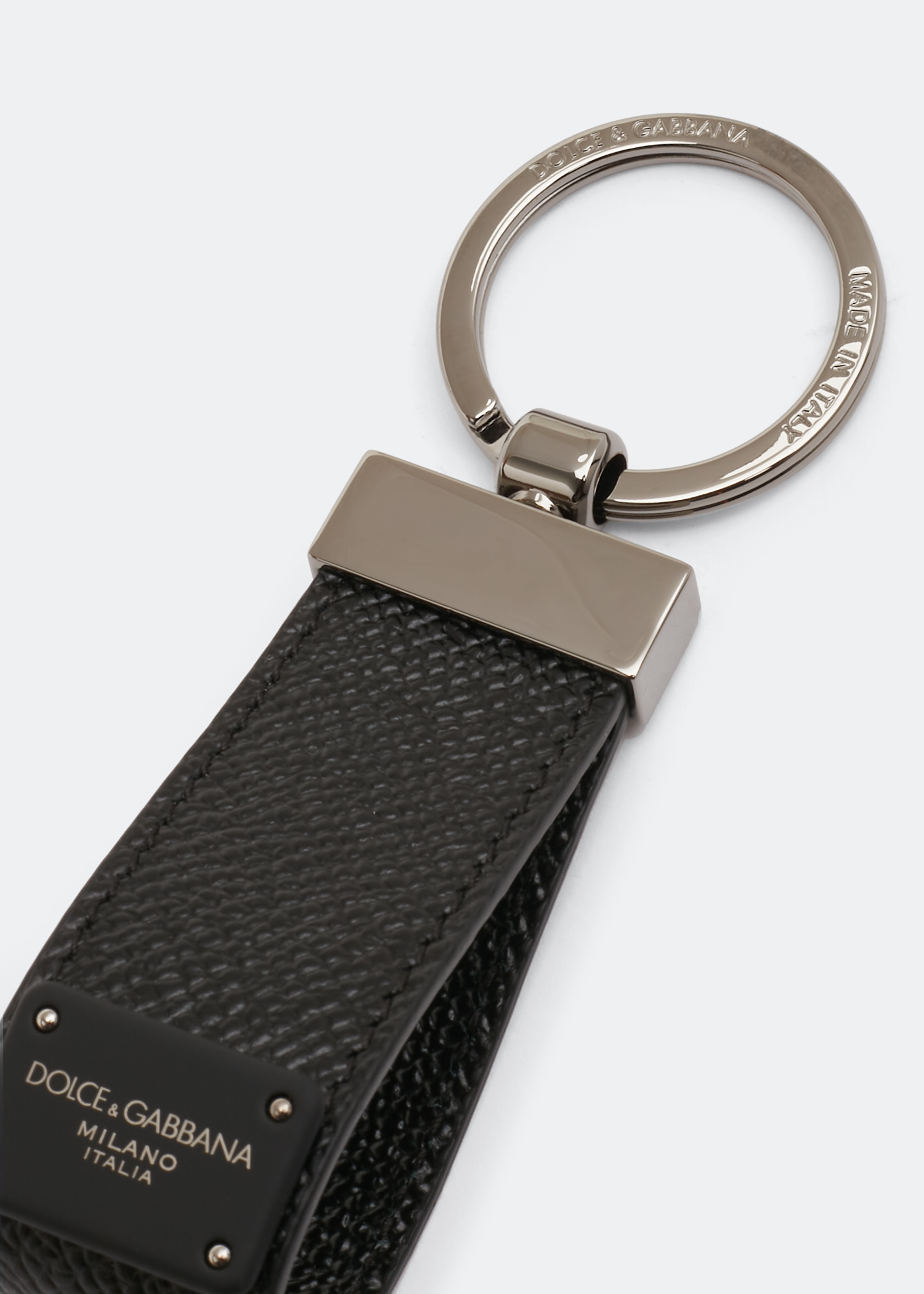 

Logo split-ring keychain, Black