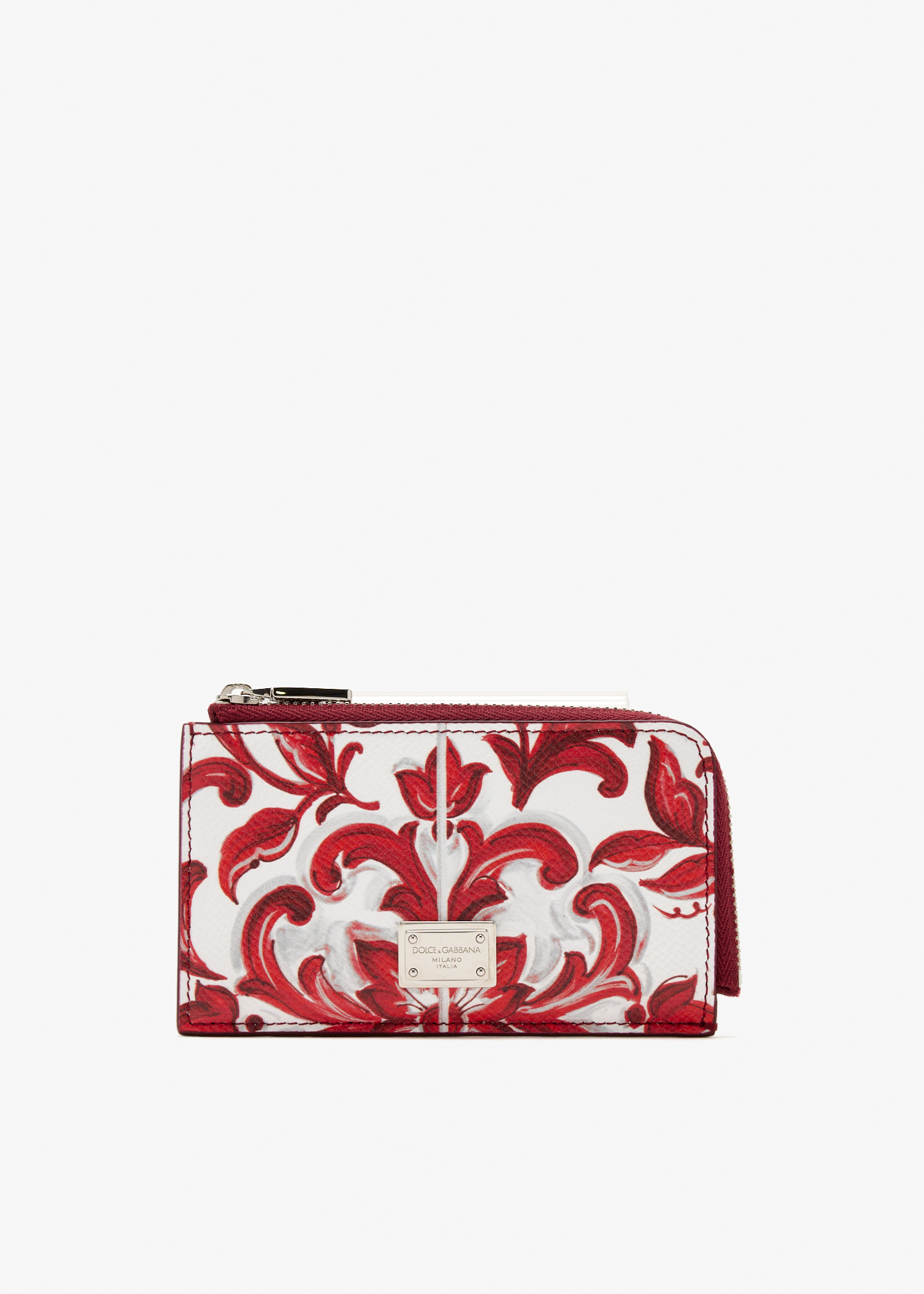 

Majolica-print card holder, Burgundy