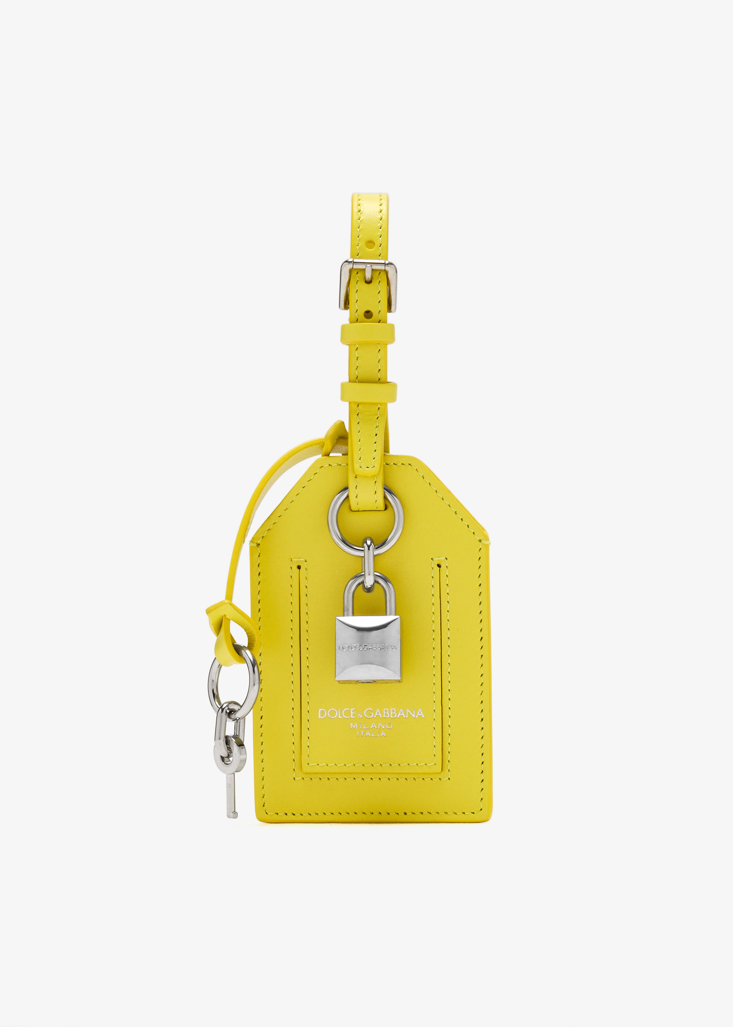 

Calfskin name tag, Yellow