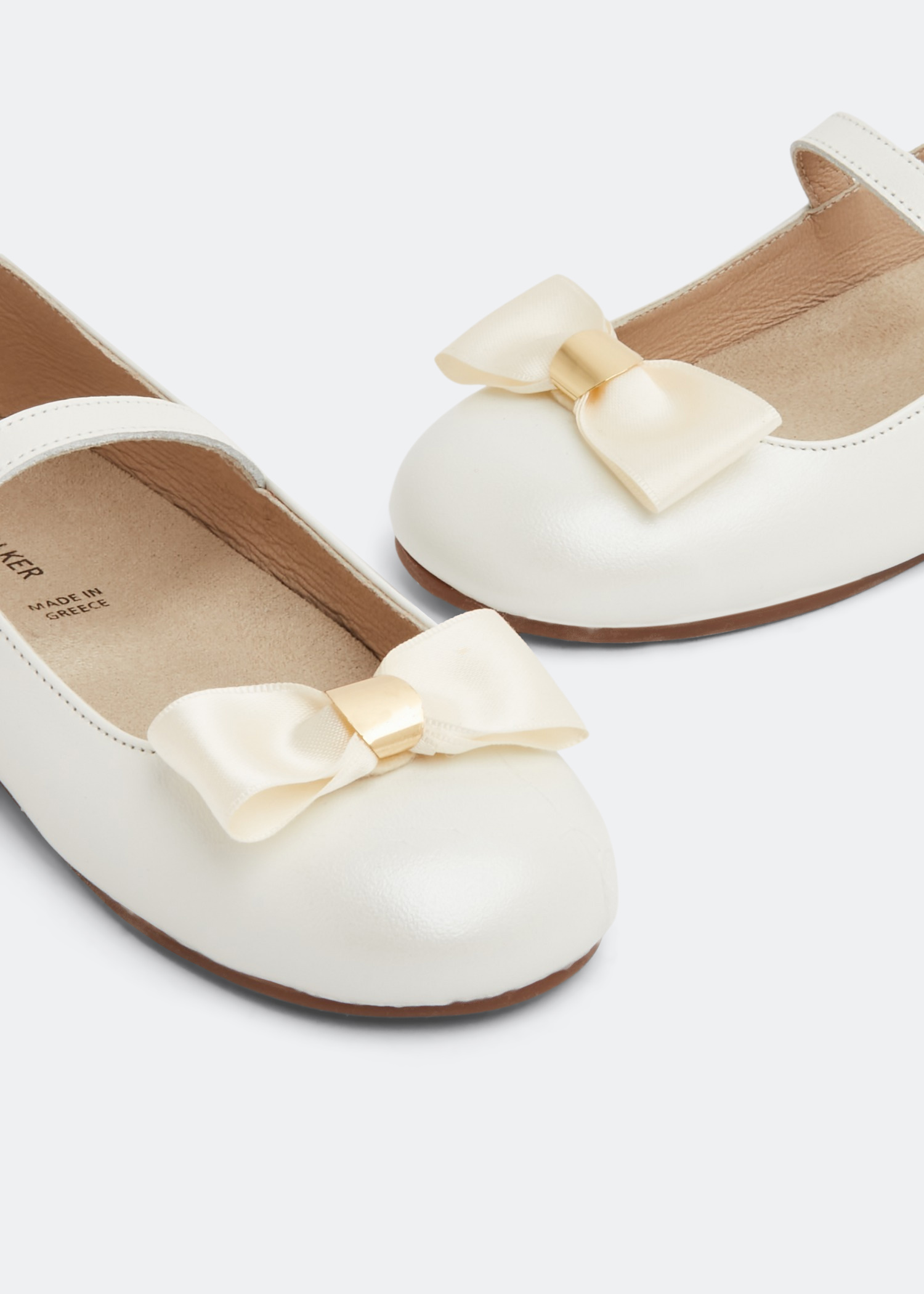 

Satin bow ballerinas, White