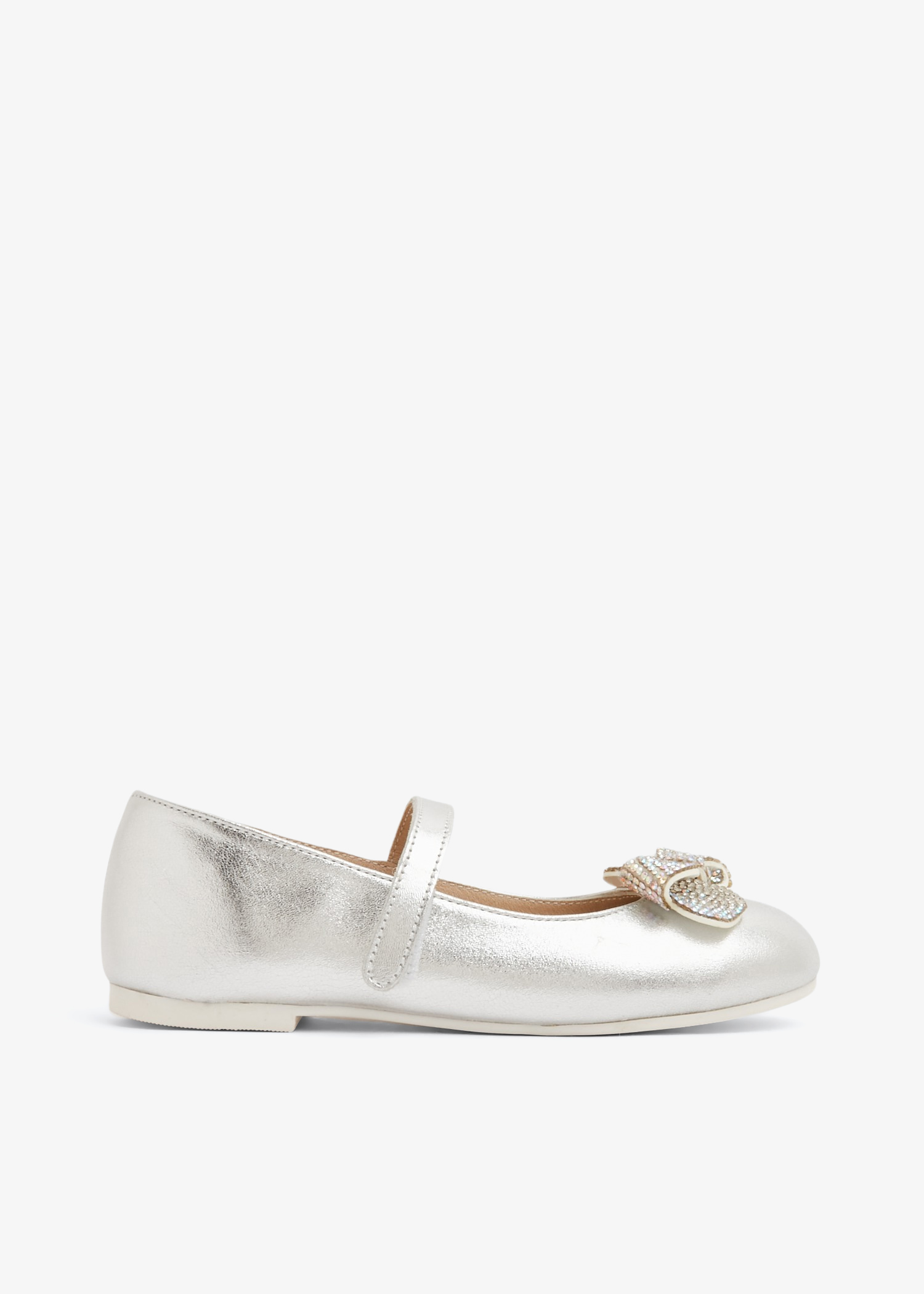 

Crystal bow ballerinas, Silver