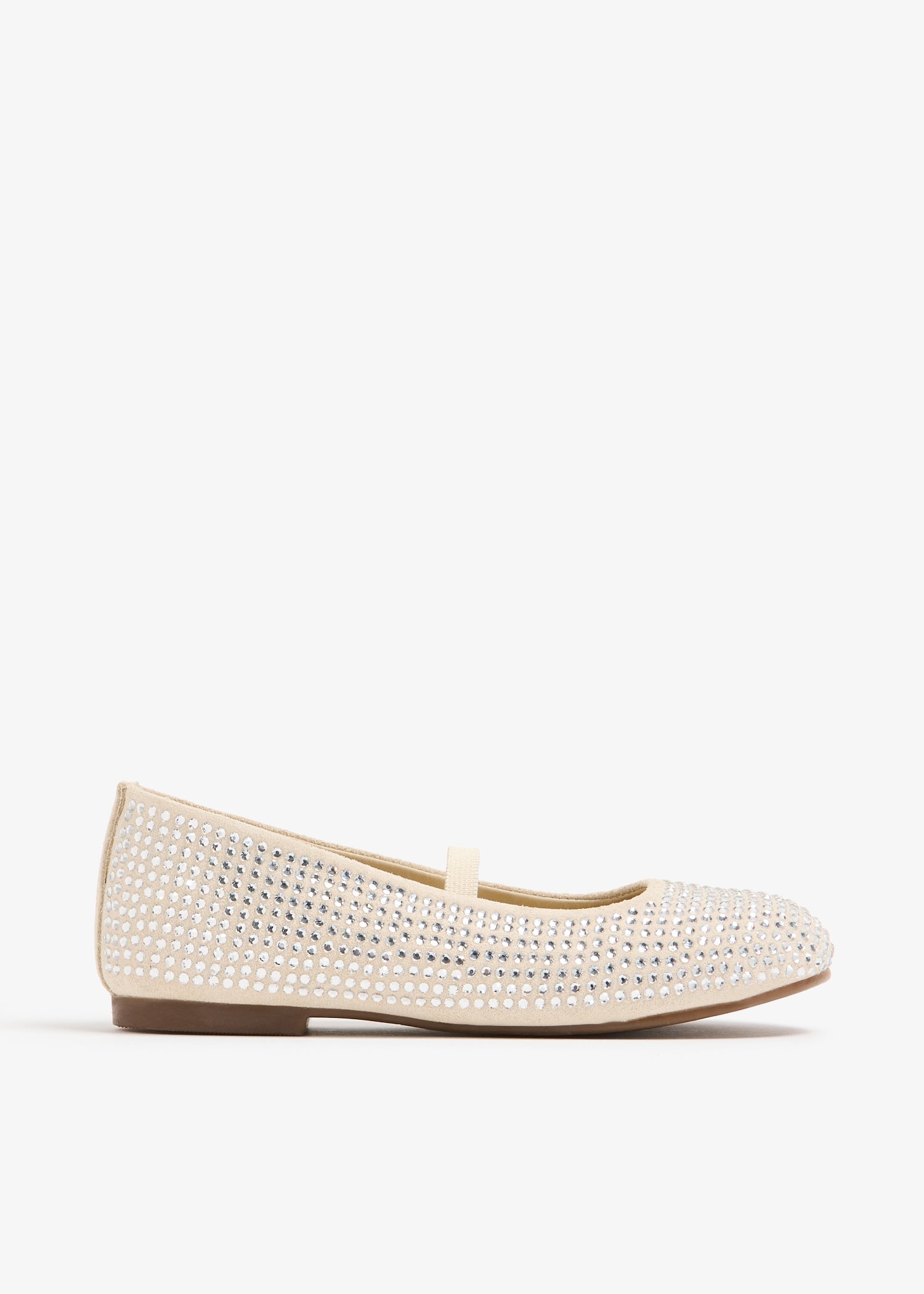 

Crystal ballet flats, Beige