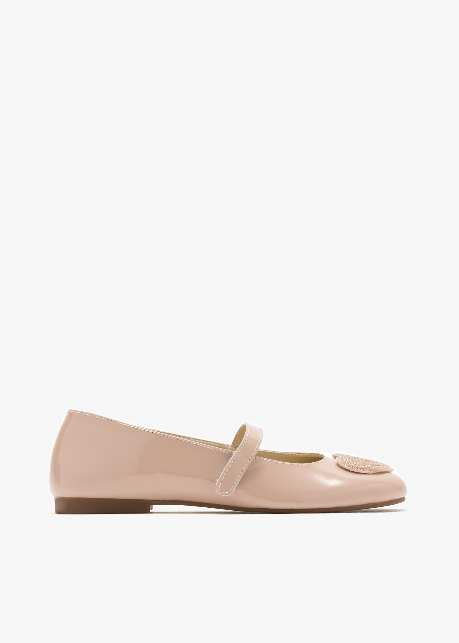 

Swarovski Embellished Heart ballerinas, Beige