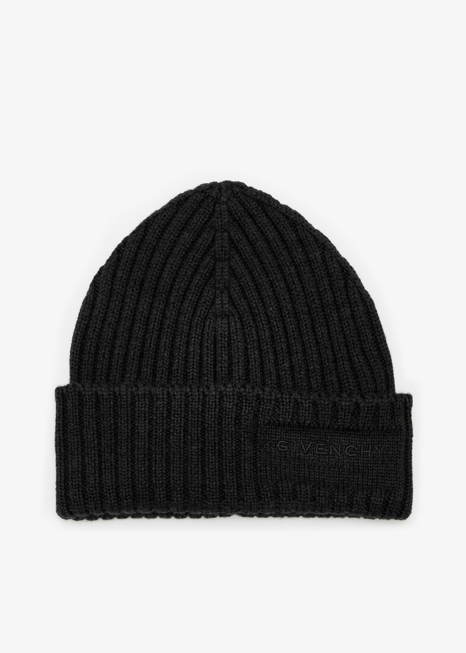 

Logo patch wool beanie, Black