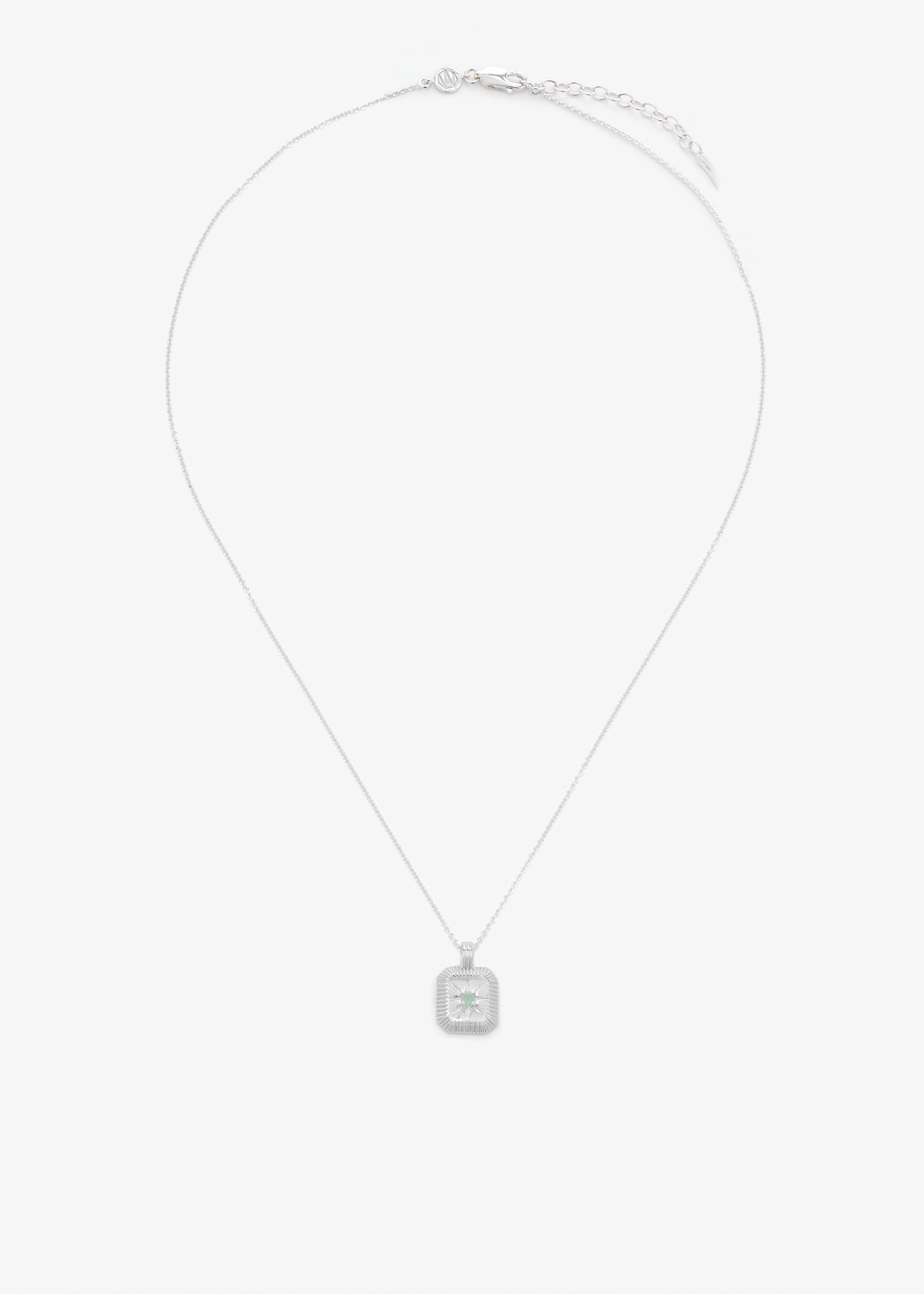 

March Birthstone pendant necklace, Silver