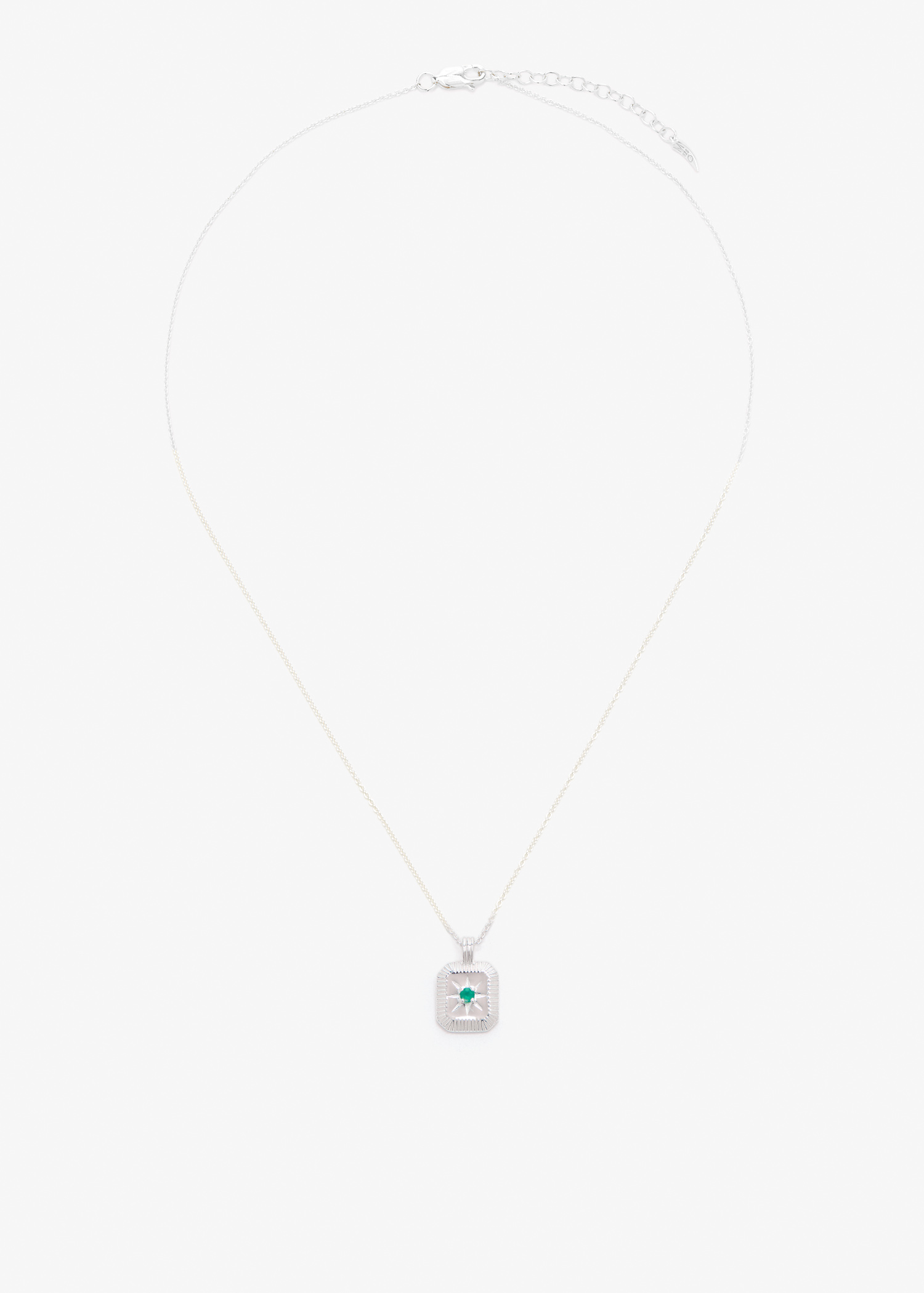 

May Birthstone pendant necklace, Silver